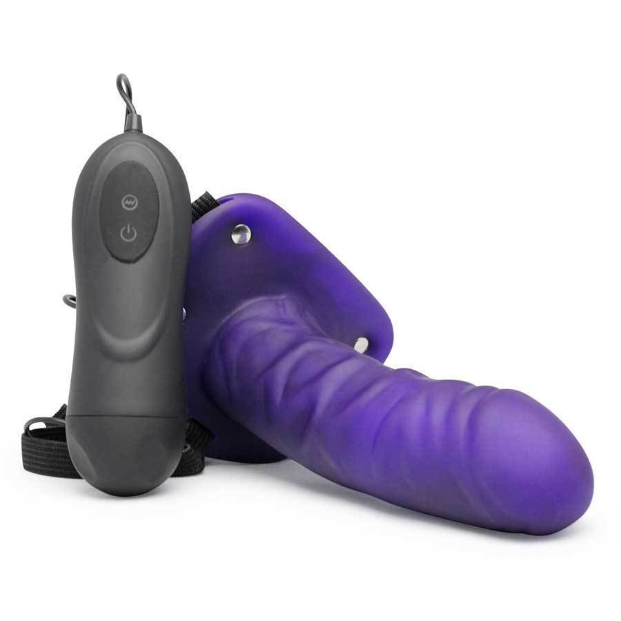 Vibrating Penis Extension Sleeve 7 Inch Hollow Purple Strap-On Cock Sheath、mySite、bottomscart