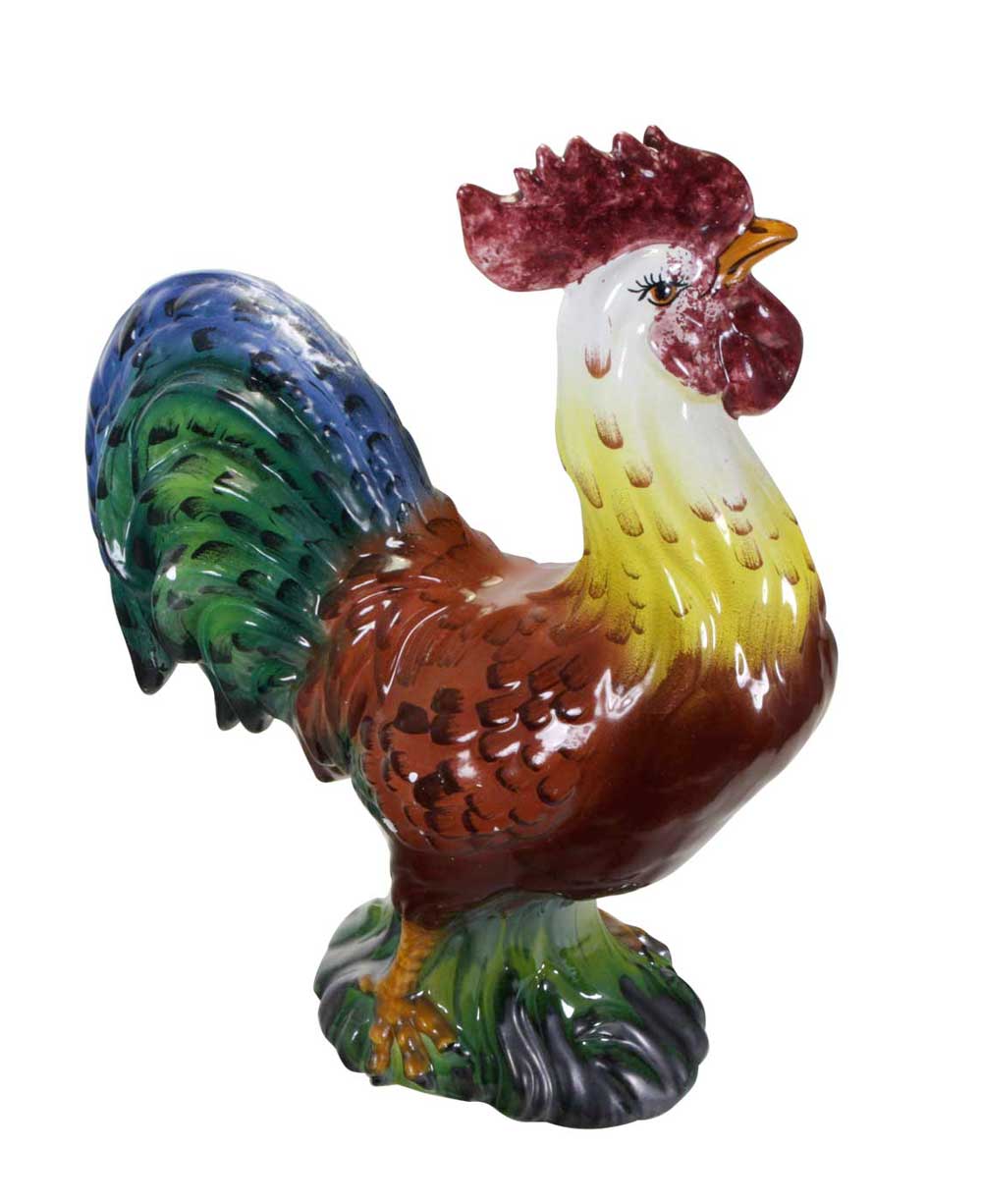 Intrada Italy Hand-Painted Ceramic Rooster Statue, 16 Tall、mySite、topwebapps