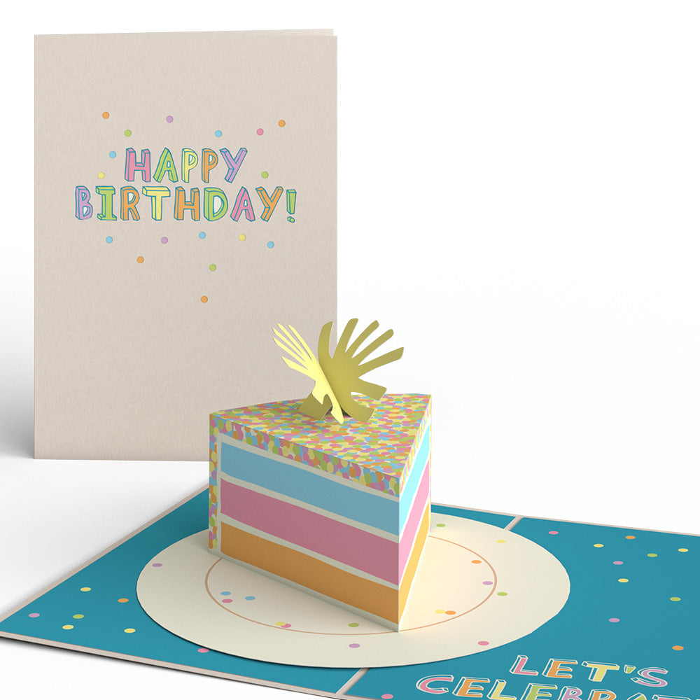 Confetti Birthday Cake Slice Pop-Up Card、mySite、solidvoid