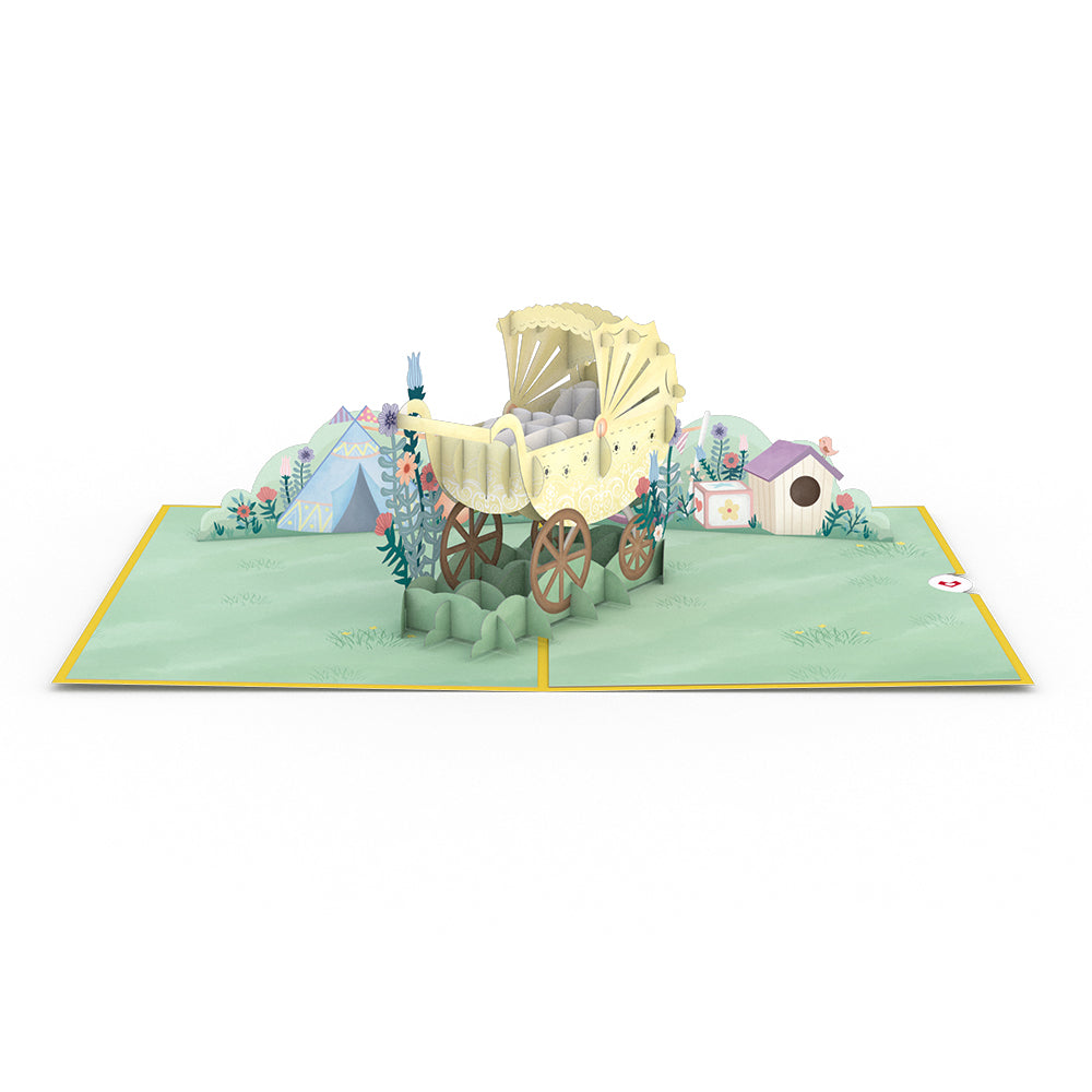 Yellow Baby Carriage Pop-Up Card、mySite、solidvoid