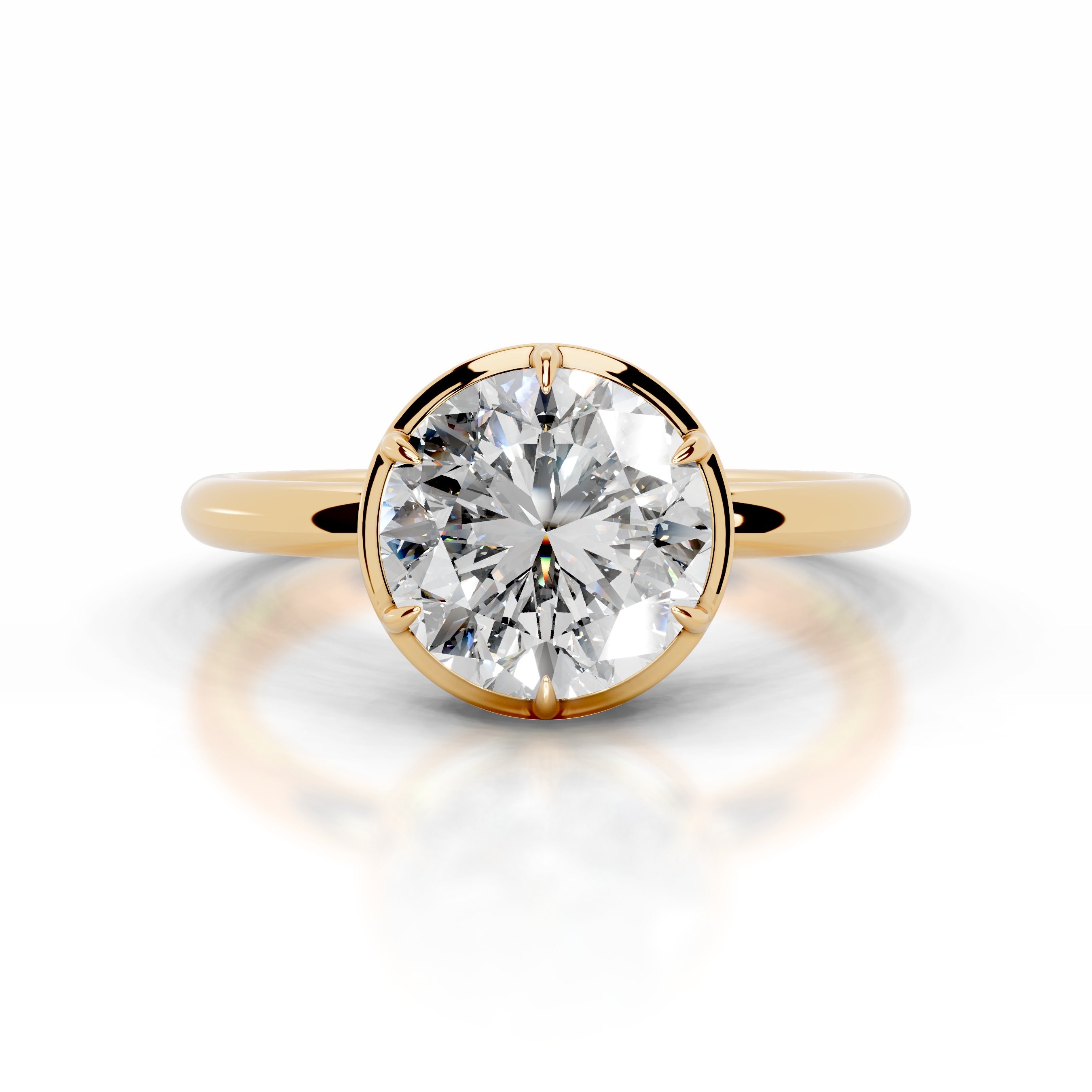Narcisa Round Diamond Engagement Ring - 18K Yellow Gold、mySite、hinf8tx79