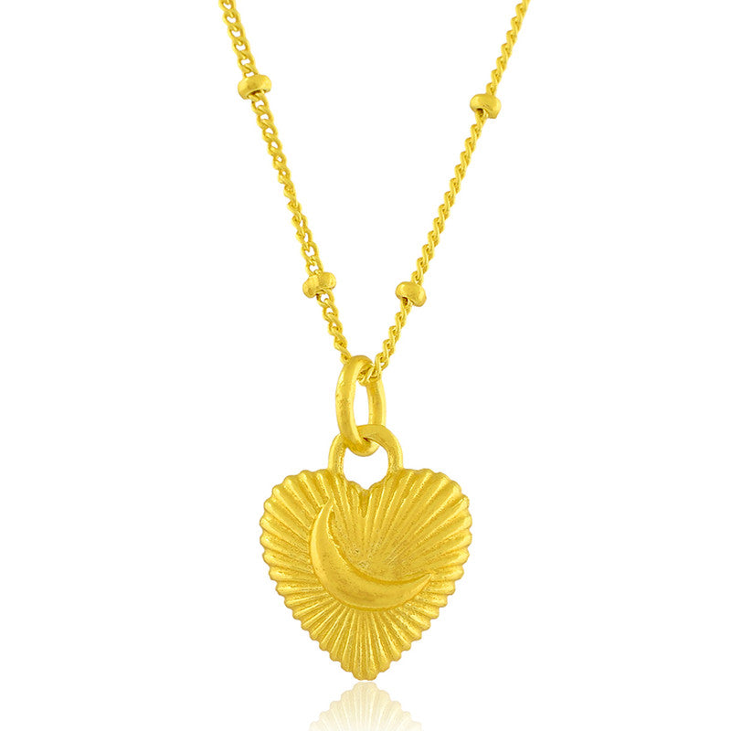 Moon Charm Necklace | 14K Gold Plated、mySite、camillekostekn