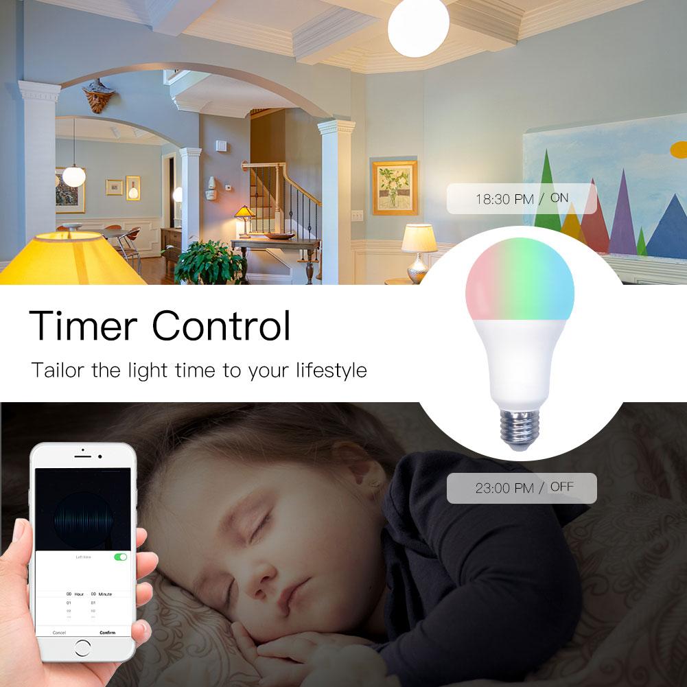 WiFi Smart LED Light Bulb Dimmable Lamp 14W RGB C+W Color Changing Timing Save Energy、mySite、fannypackpong