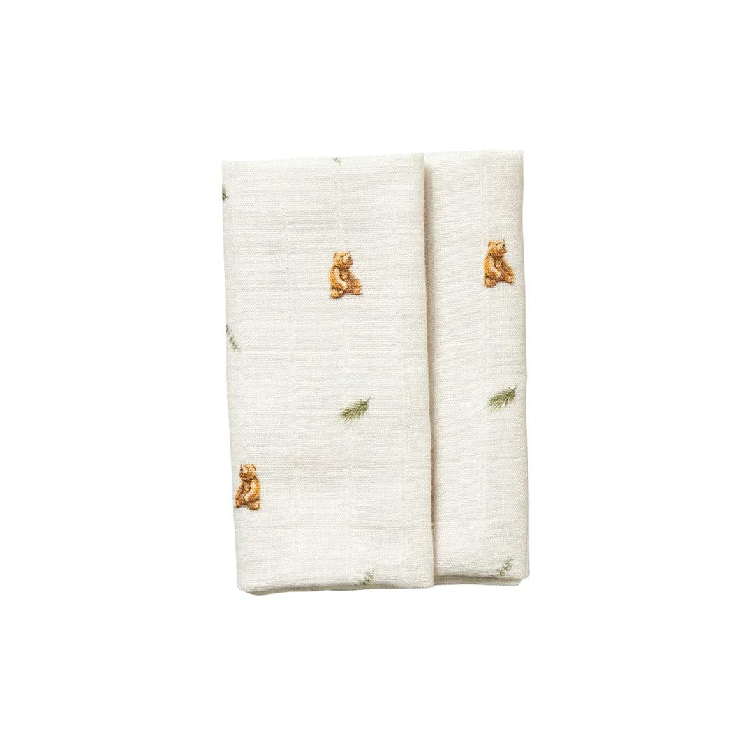  Rosa & Blue Muslin Squares - Brown Bear - 3 Pack、mySite、merchandisen