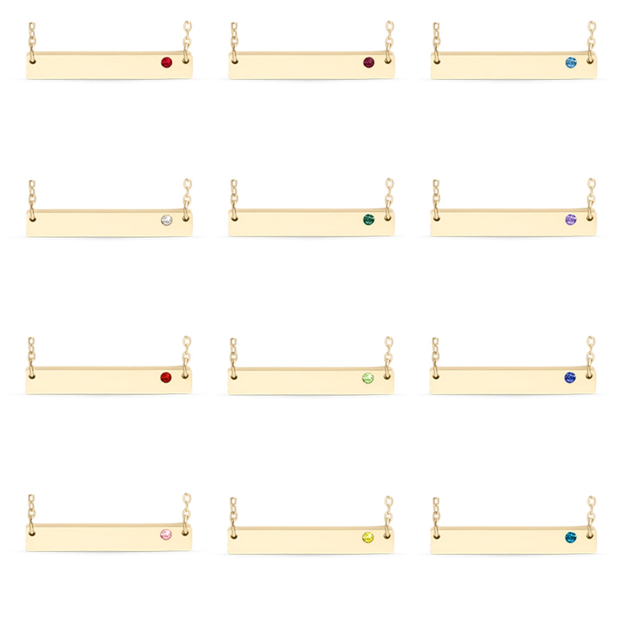 18K Gold PVD Stainless Steel Bar Birthstone Necklace / SBB0319、mySite、dreamappss