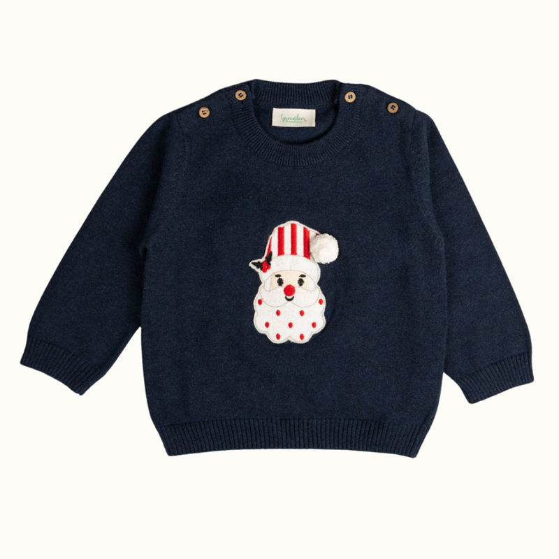 Cotton Sweater & Lower Set | Secret Santa Printed | Navy Blue & Pink | Set of 2、mySite、camillekostekn