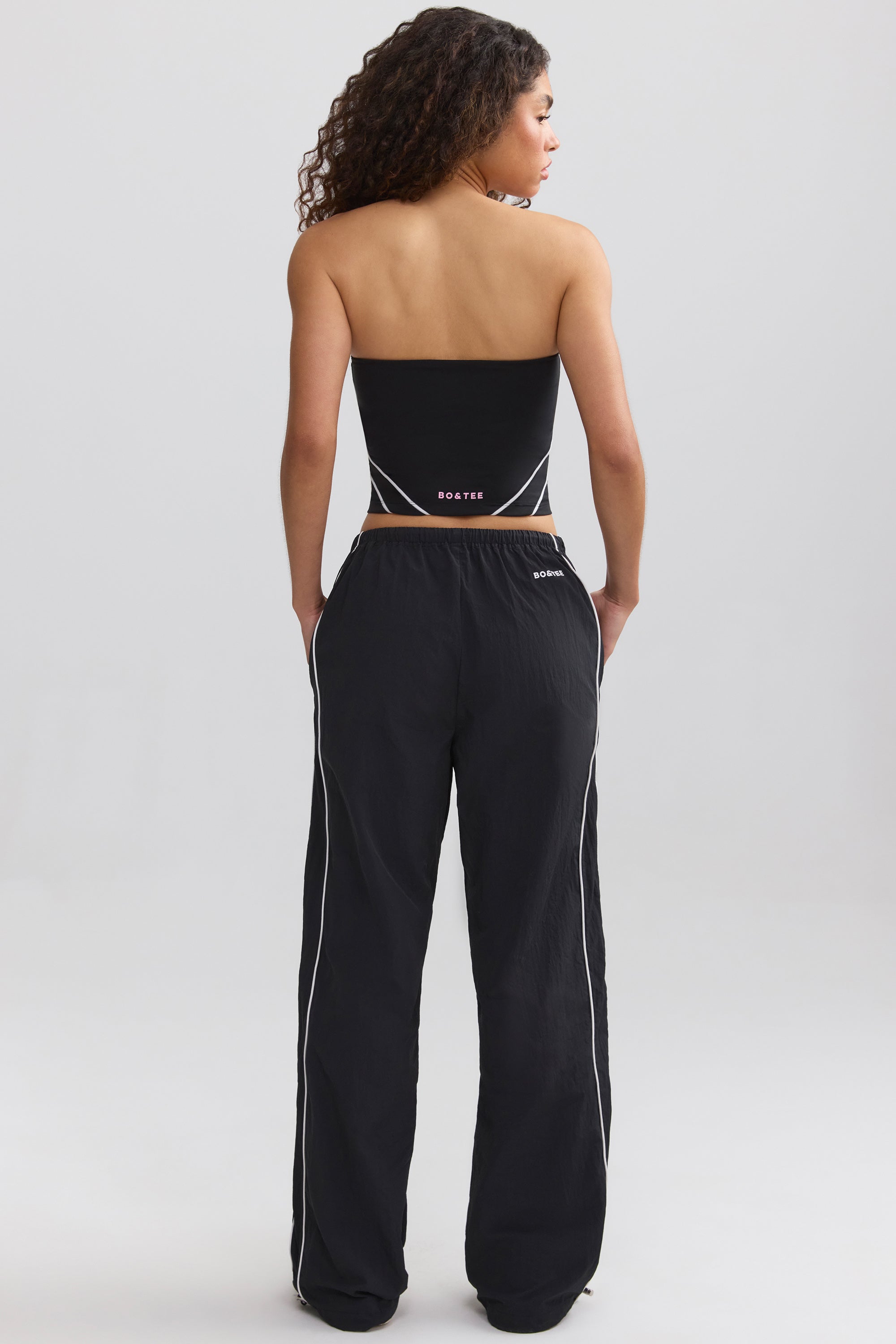 Wide-Leg Track Pants in Black、mySite、solidvoid