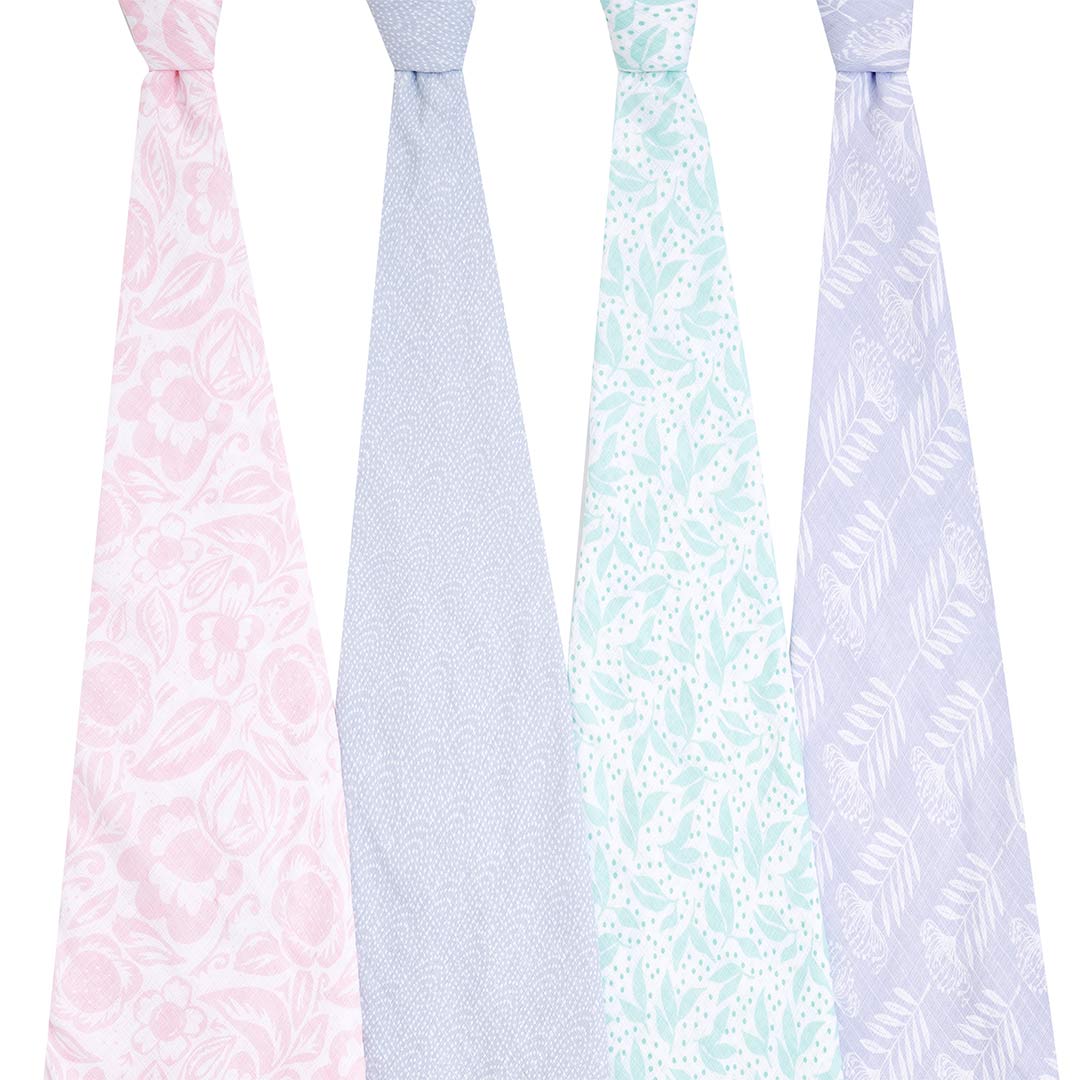  aden + anais Essentials Muslin Swaddles - Damsel - 4 Pack、mySite、merchandisen