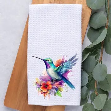 Watercolor Hummingbird Dish Towel、mySite、g9winljtr