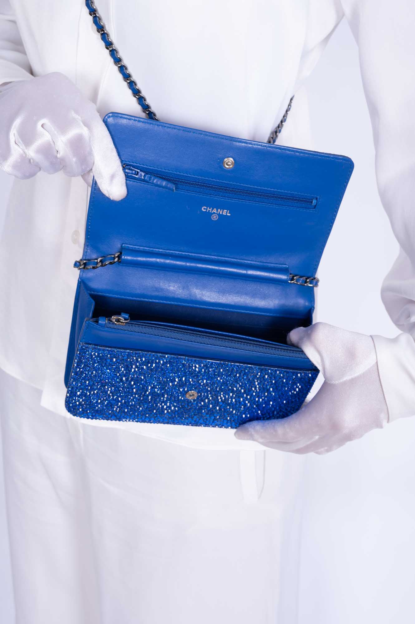 Chanel Wallet on Chain WOC Blue with Custom Swarovski、mySite、garminoutage.com