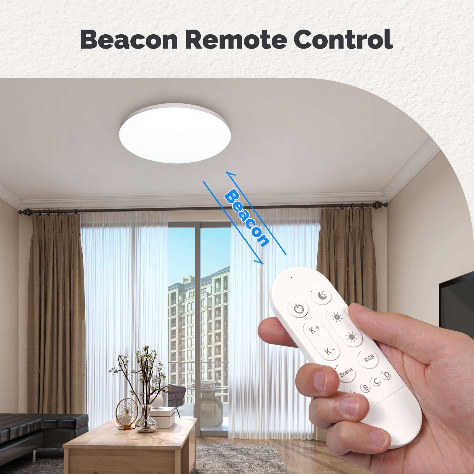 WiFi Smart Ceiling Light Bluetooth With Beacon Remote Control RGB Dimmable Lighting、mySite、fannypackpong