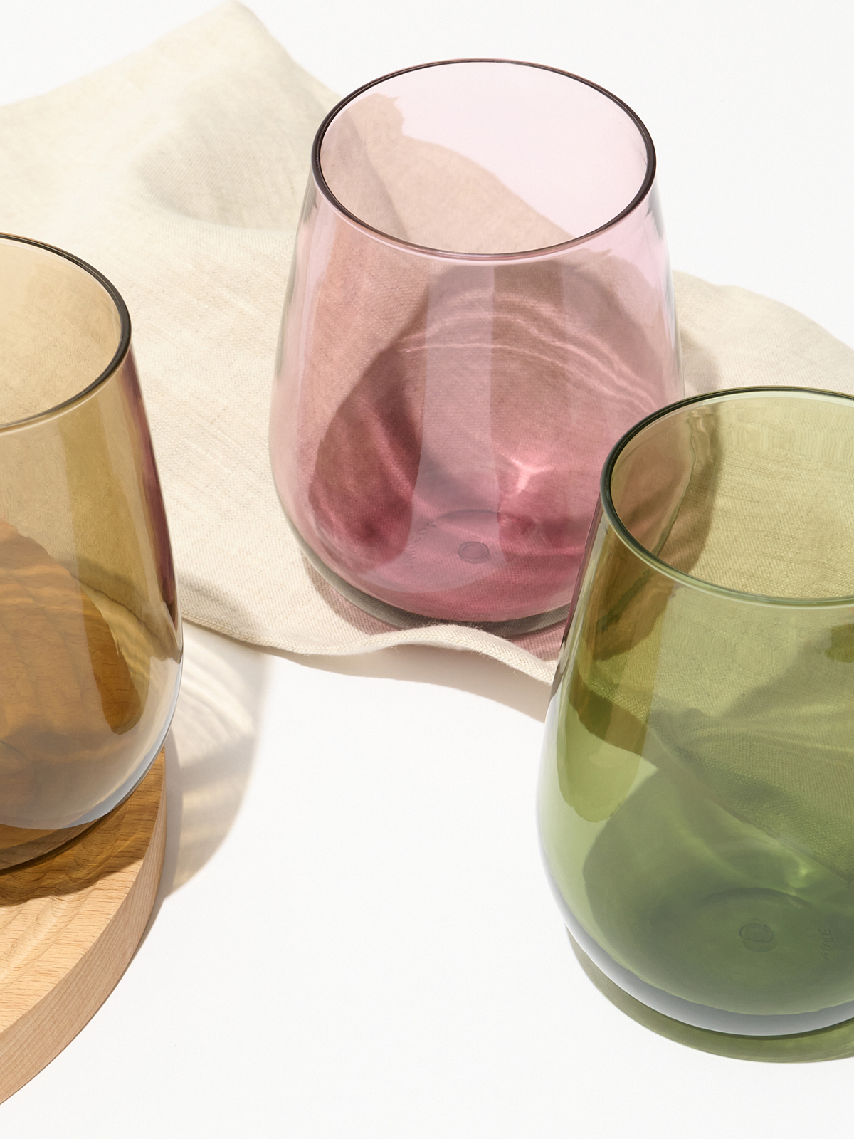 RESERVE 16oz Stemless Wine Color Series Tritan Copolyester Glass Mixed Set - Bulk、mySite、camillekostekn