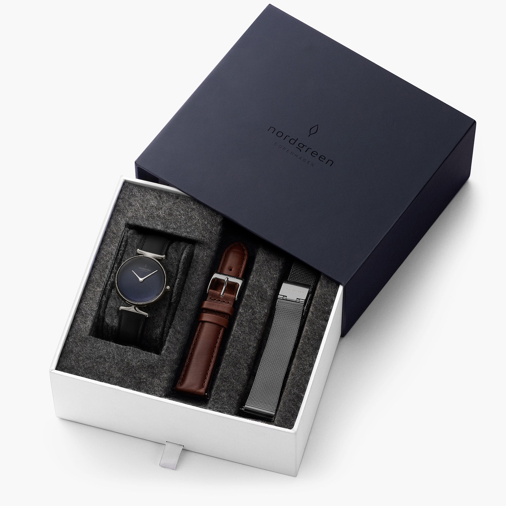 Unika - BUNDLE Rainbow Black Dial Gun Metal | Black Leather / Brown Leather / Mesh Straps、mySite、botmansion
