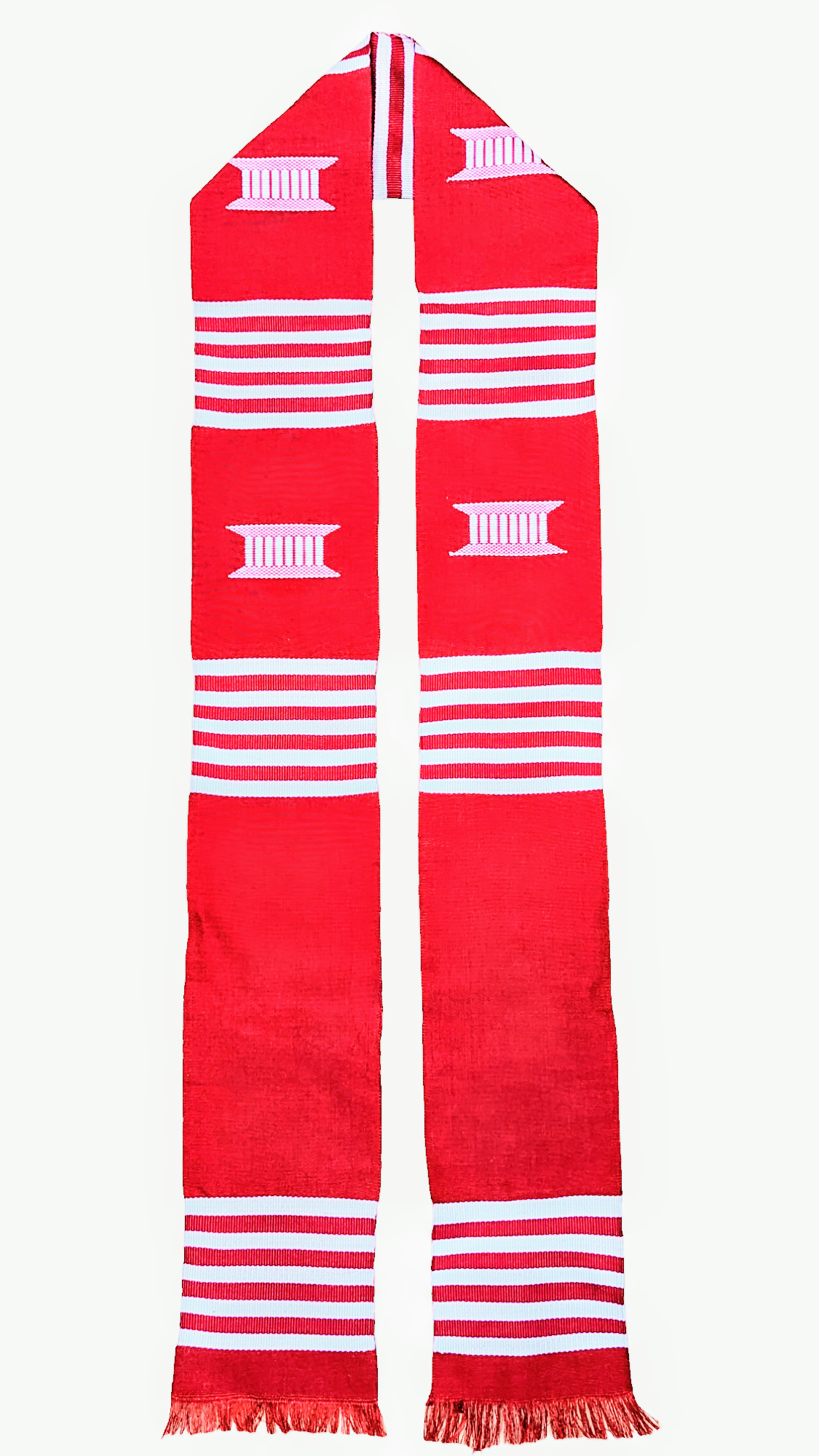 Dupsie's customizable Nana Hotew Red and White handwoven Kente sash-DPS253CZ、mySite、solidvoid