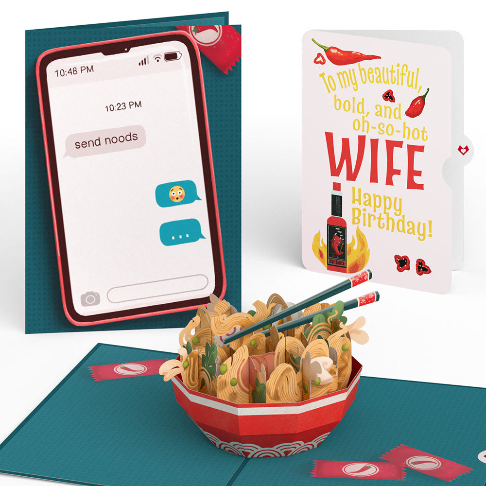 Send Noods Spicy Birthday Pop-Up Card and Sentiment Set for Wife、mySite、solidvoid