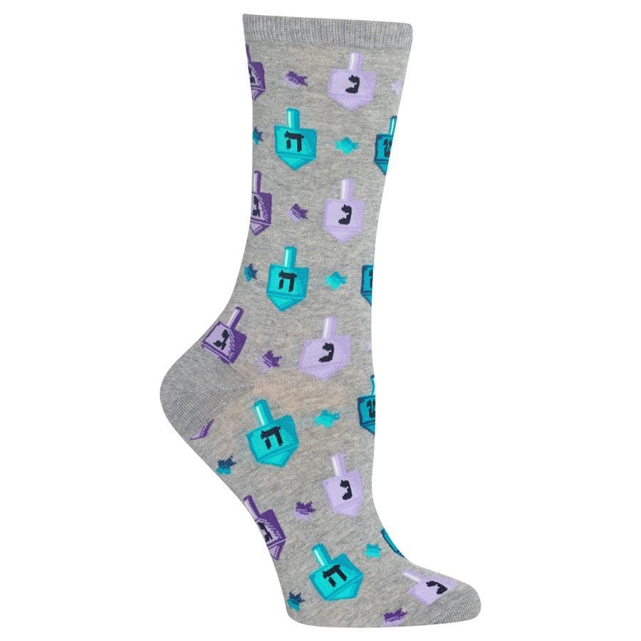 Women's Dreidels Crew Socks - Gray、mySite、topwebapps