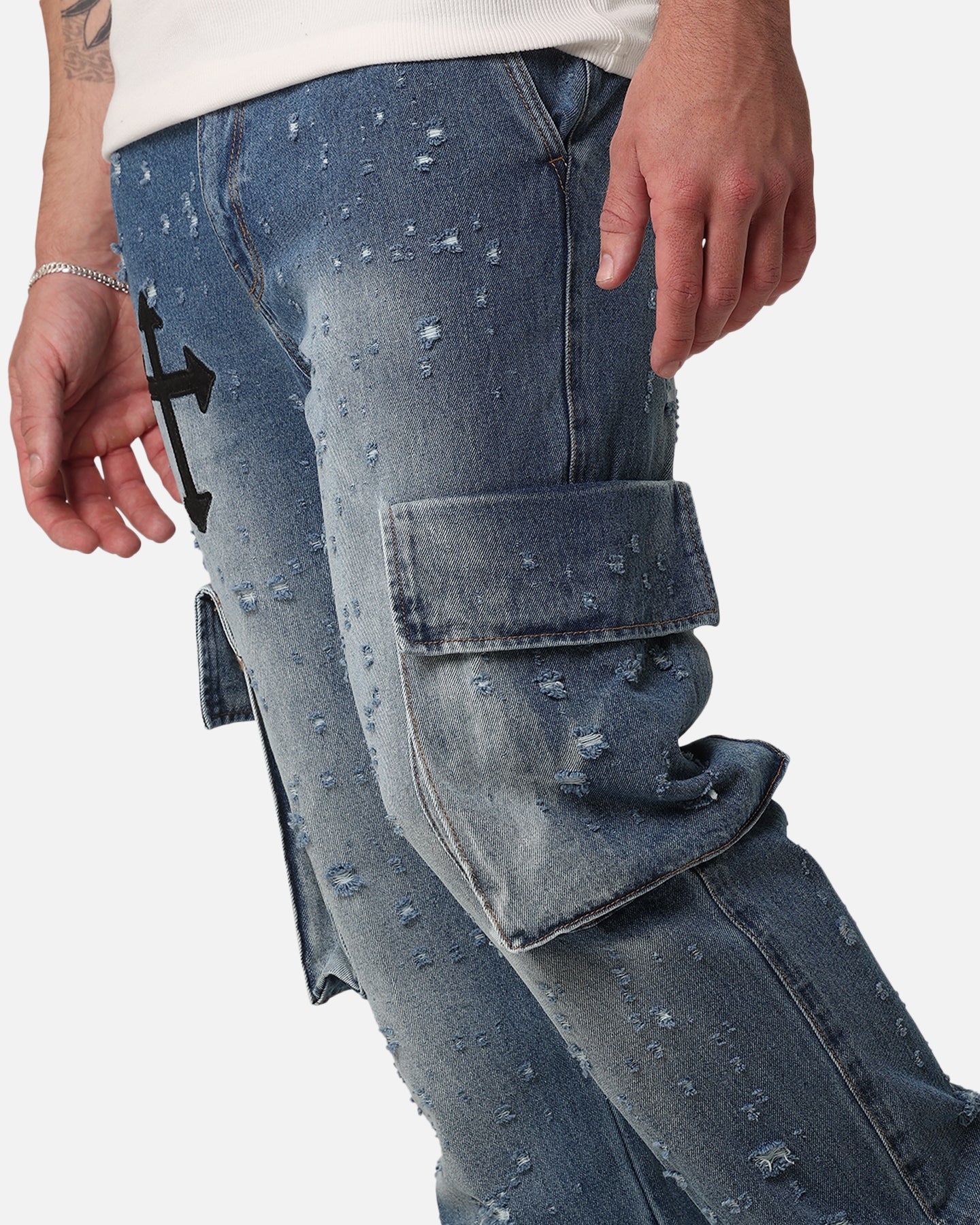 Saint Morta Sorcery Cargo Jeans Washed Blue、mySite、zt4zffjzw