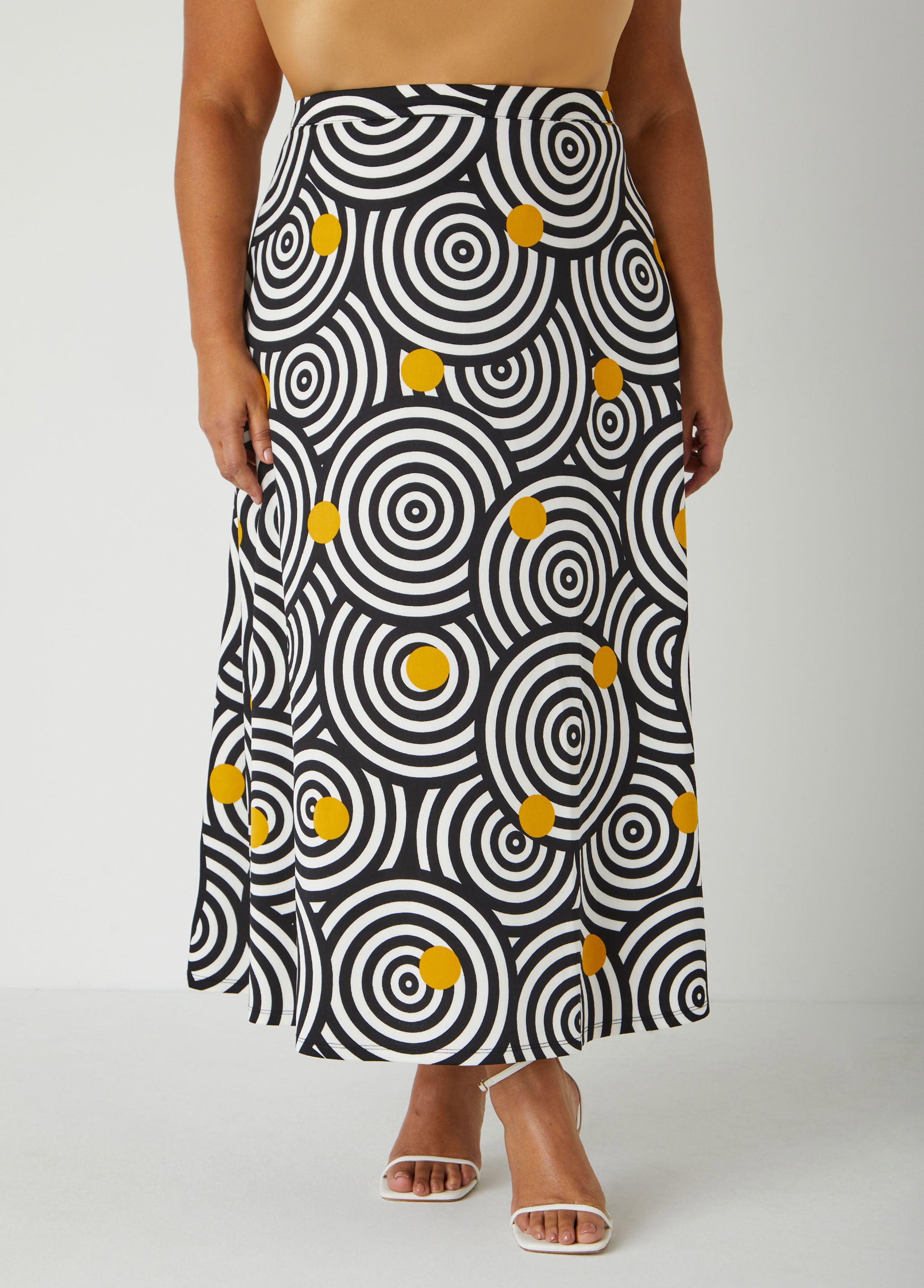 Circle Print Scuba Maxi Skirt、mySite、bengalsvssteelers