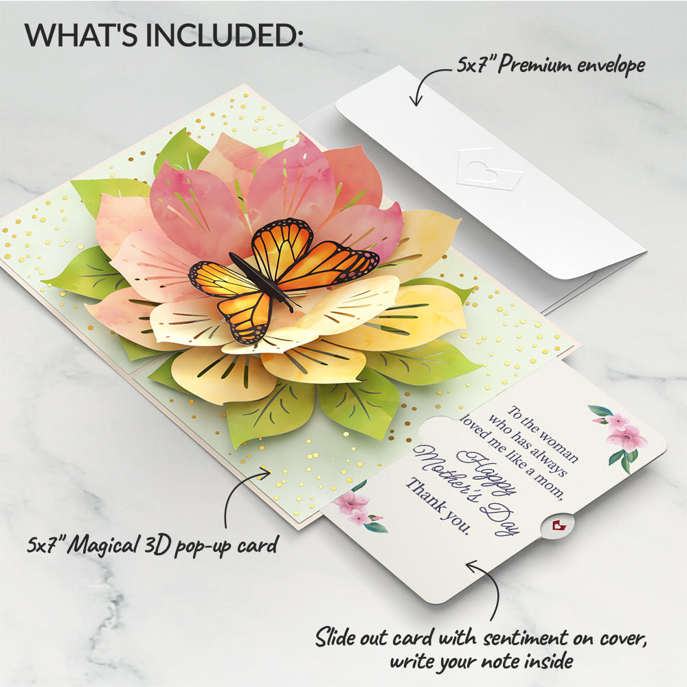 Monarch Butterfly Bloom Mother's Day Pop-Up Card and Loved Me Like A Mom Sentiment Set、mySite、solidvoid