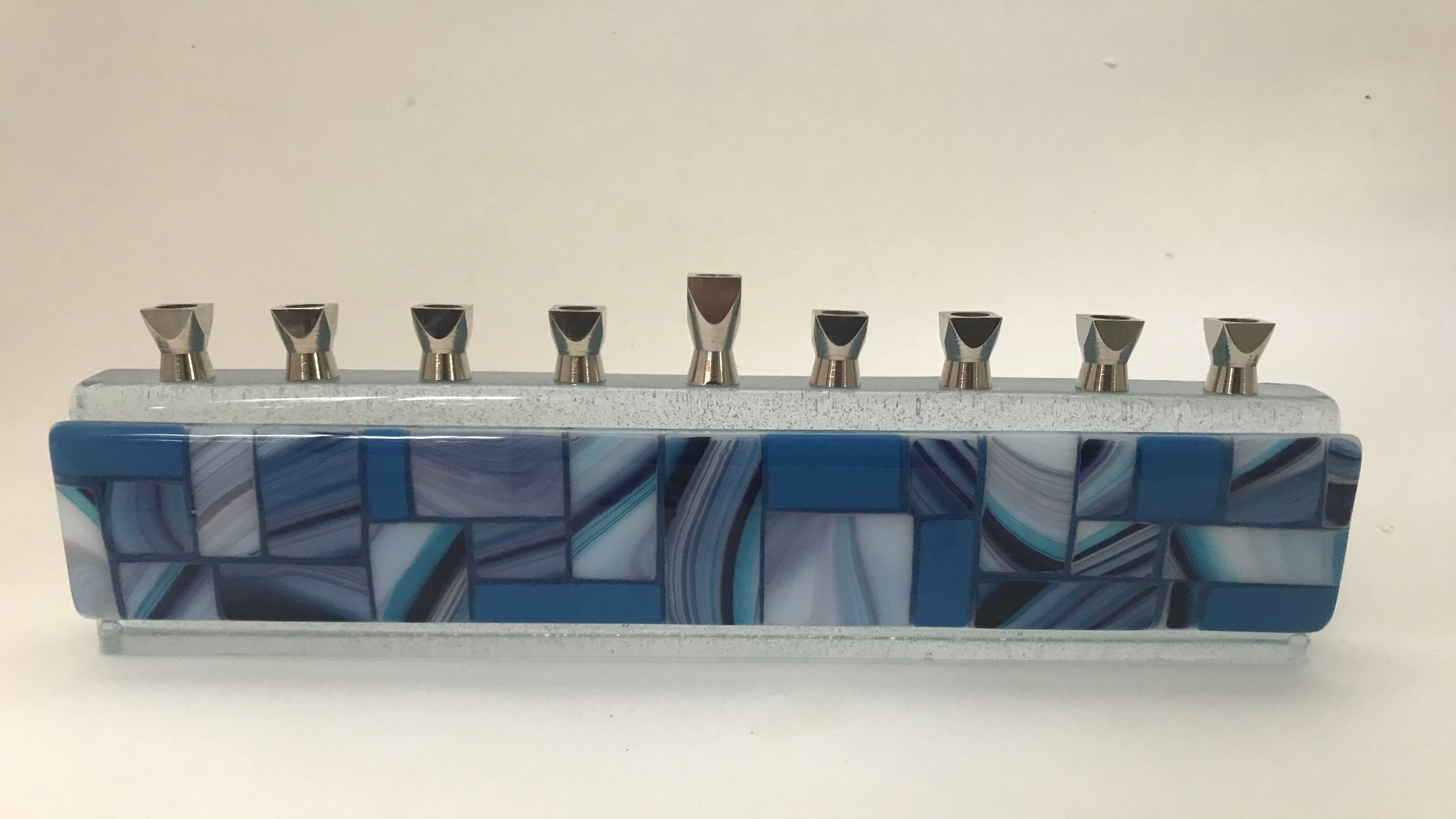 Shades of Blue Handmade Glass Menorah、mySite、topwebapps