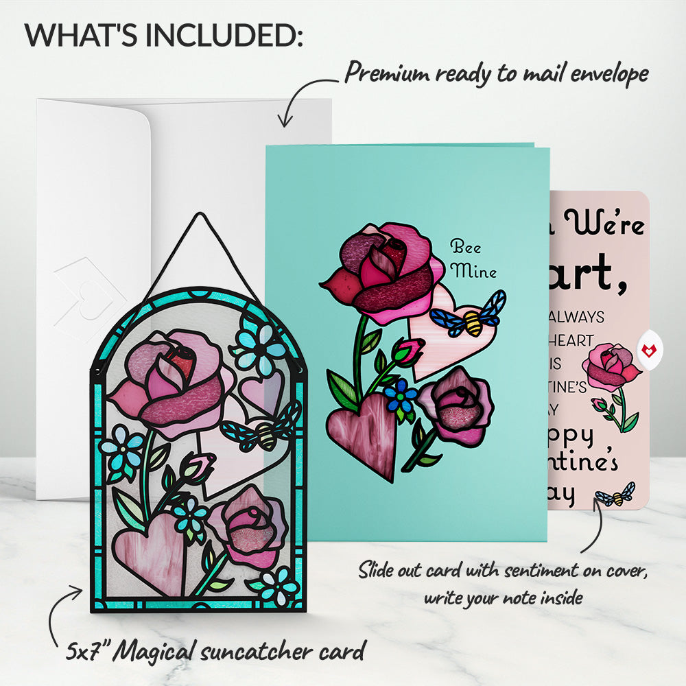 Bee Mine Suncatcher Though Apart Valentine Pop-Up Card and Sentiment Set、mySite、solidvoid