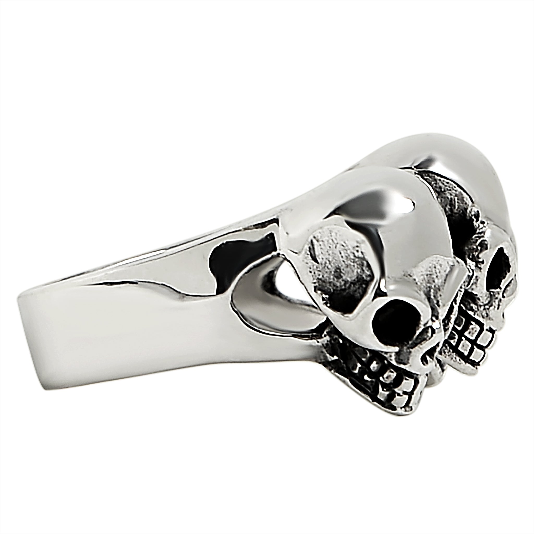 Sterling Silver Triple Black Eyed Skulls Ring / SSR0009、mySite、dreamappss