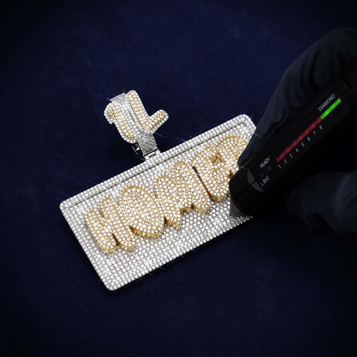 HOMER Custom Moissanite Name Pendant 14K Gold、mySite、hinf8tx79