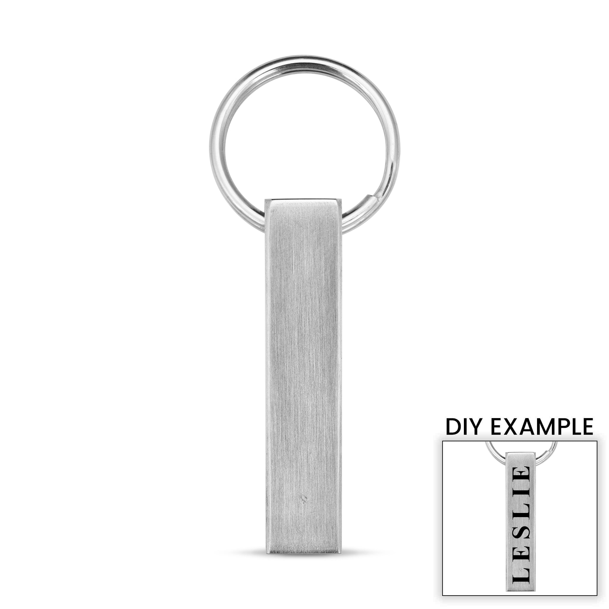10 Pack - Stainless Steel Blank 4 Sided Keychain / SBB0309、mySite、dreamappss