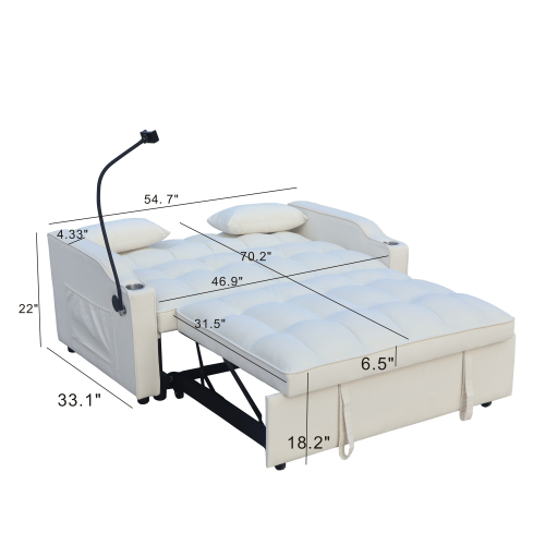 Modern Velvet Loveseat Futon Sofa Couch w/Pullout Bed,Small Love Seat Lounge Sofa with adjustable Reclining Backrest,Toss Pillows, Pockets,Furniture for Living Room,3 in 1 Convertible Sleeper Sofa Bed、、casual