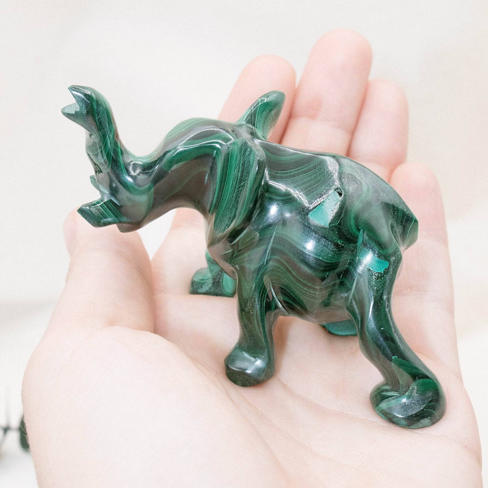 Genuine Malachite Elephants - Hand Carved - 1 of a Kind、mySite、hinf8tx79