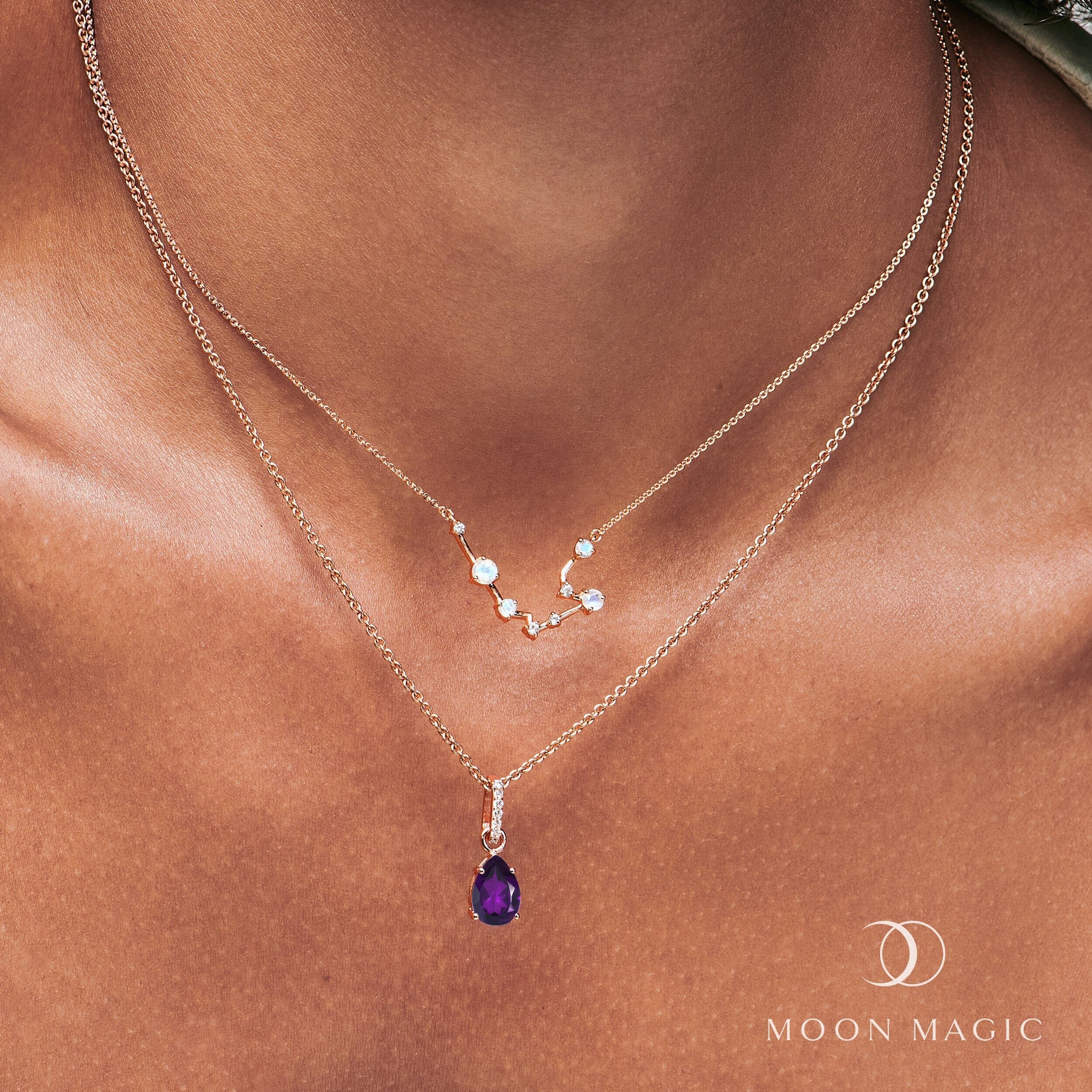 Aquarius Zodiac & February Birthstone Necklaces、mySite、hinf8tx79