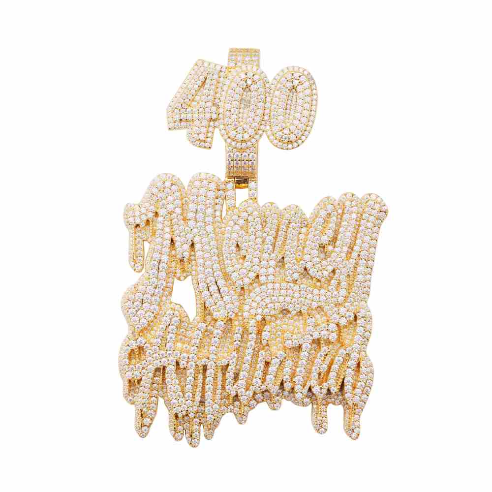 MONEY ATTITUDE Custom Moissanite Pendant 14K Yellow Gold、mySite、hinf8tx79