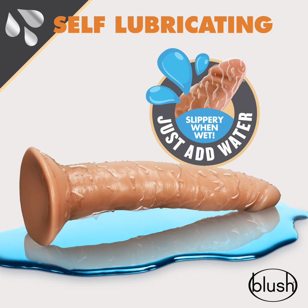 Dr. Skin Glide By Blush® | Realistic Mocha 7.5-Inch Long Self-Lubricating Dildo With Suction Cup Base、mySite、bottomscart