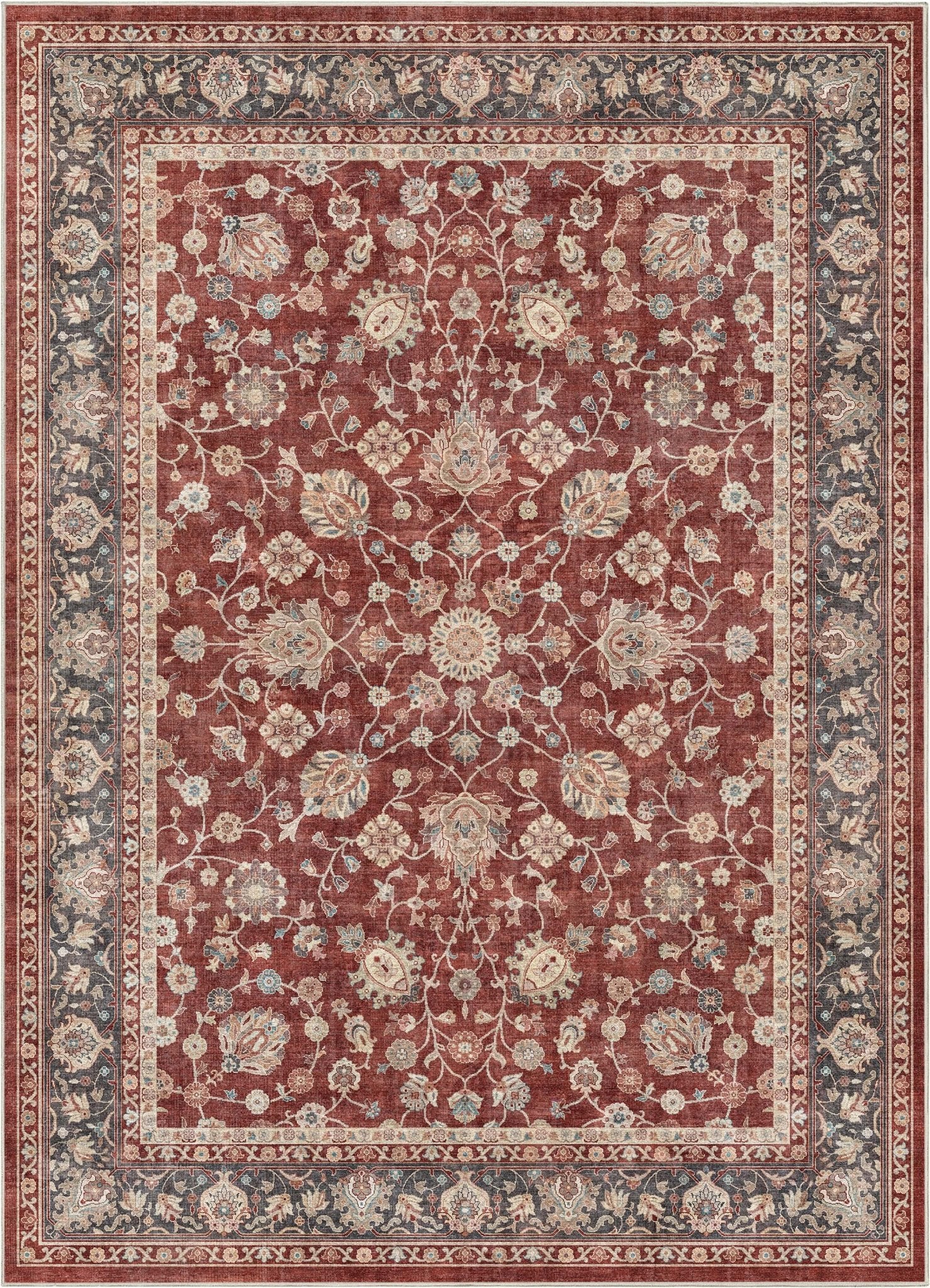 Rome Vintage Oriental Floral Flat-Weave Rug、mySite、gigharbornorthrealestate