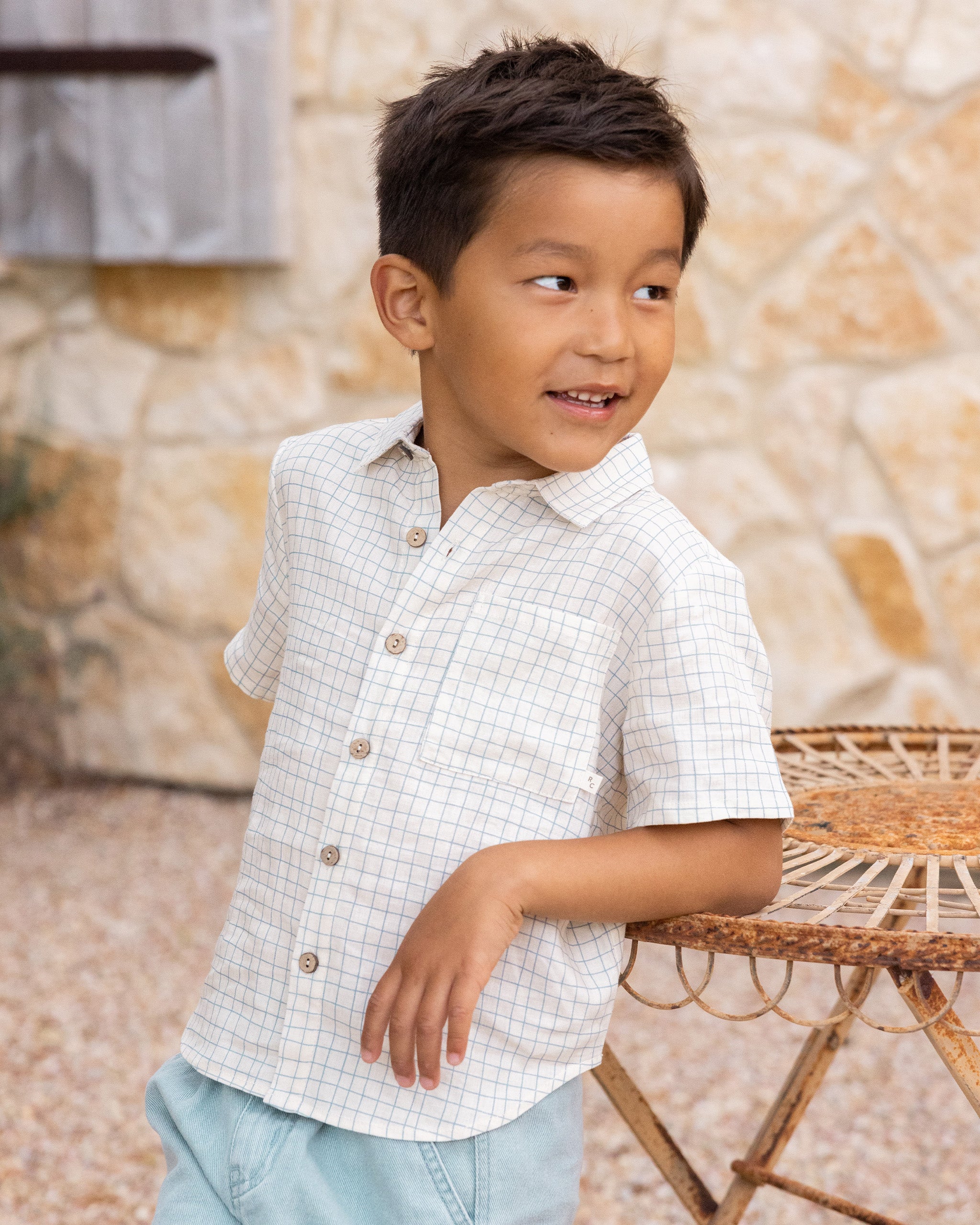  Collared Short Sleeve Shirt || Grid、mySite、layawaytickets