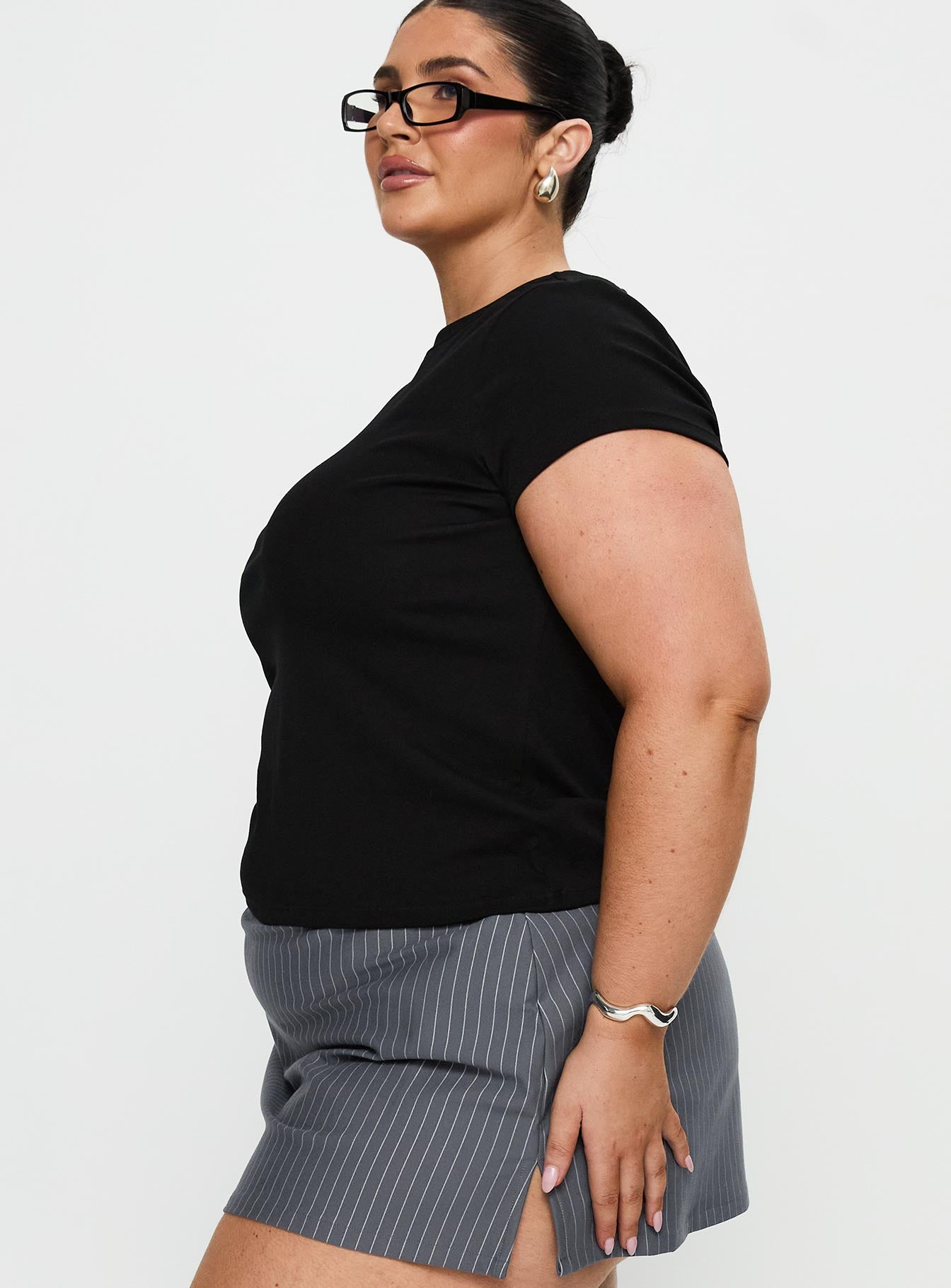 Prestige Longline Baby Tee Black Curve、mySite、solidvoid