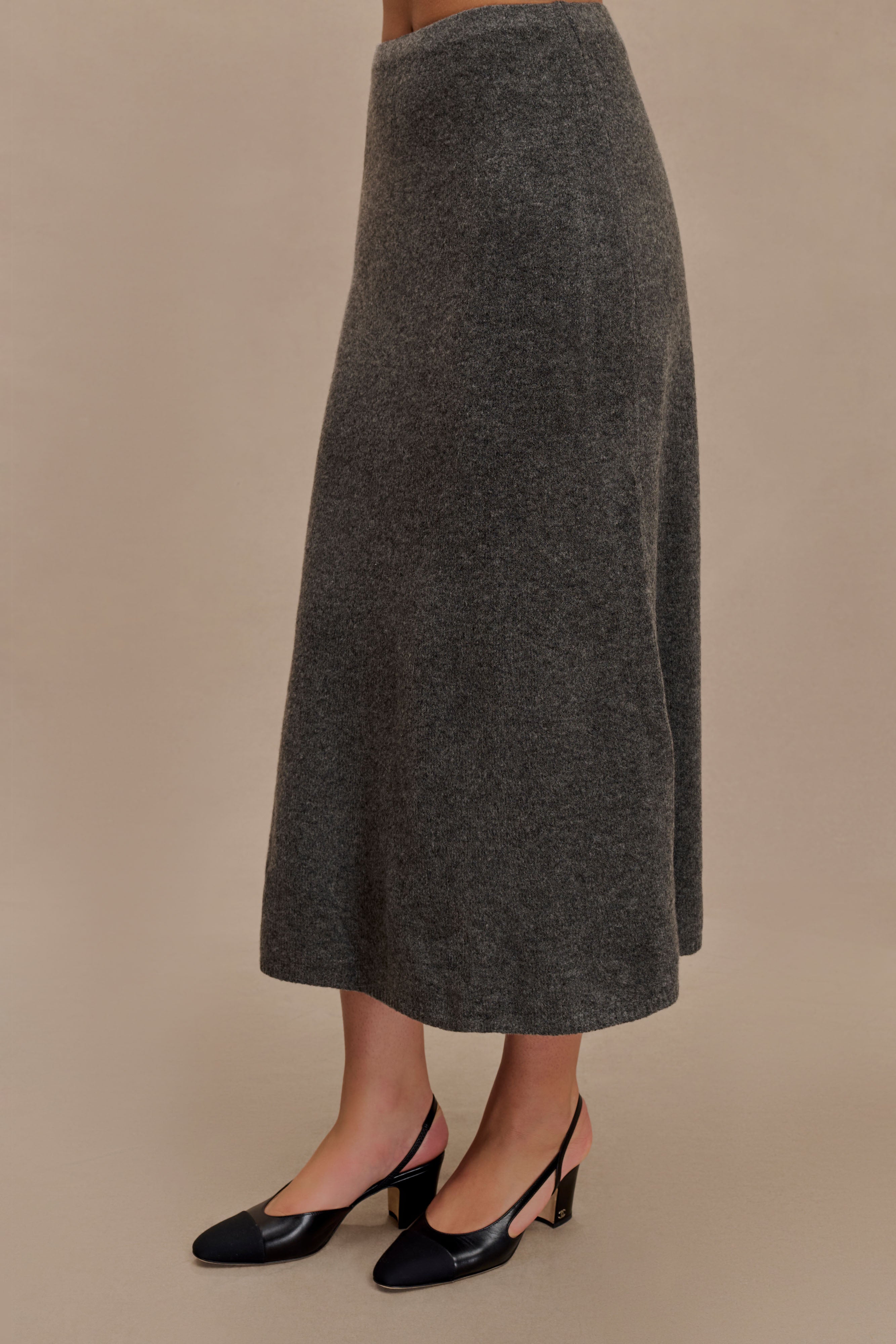 Vivica Knit Maxi Skirt - Charcoal Marle、mySite、solidvoid