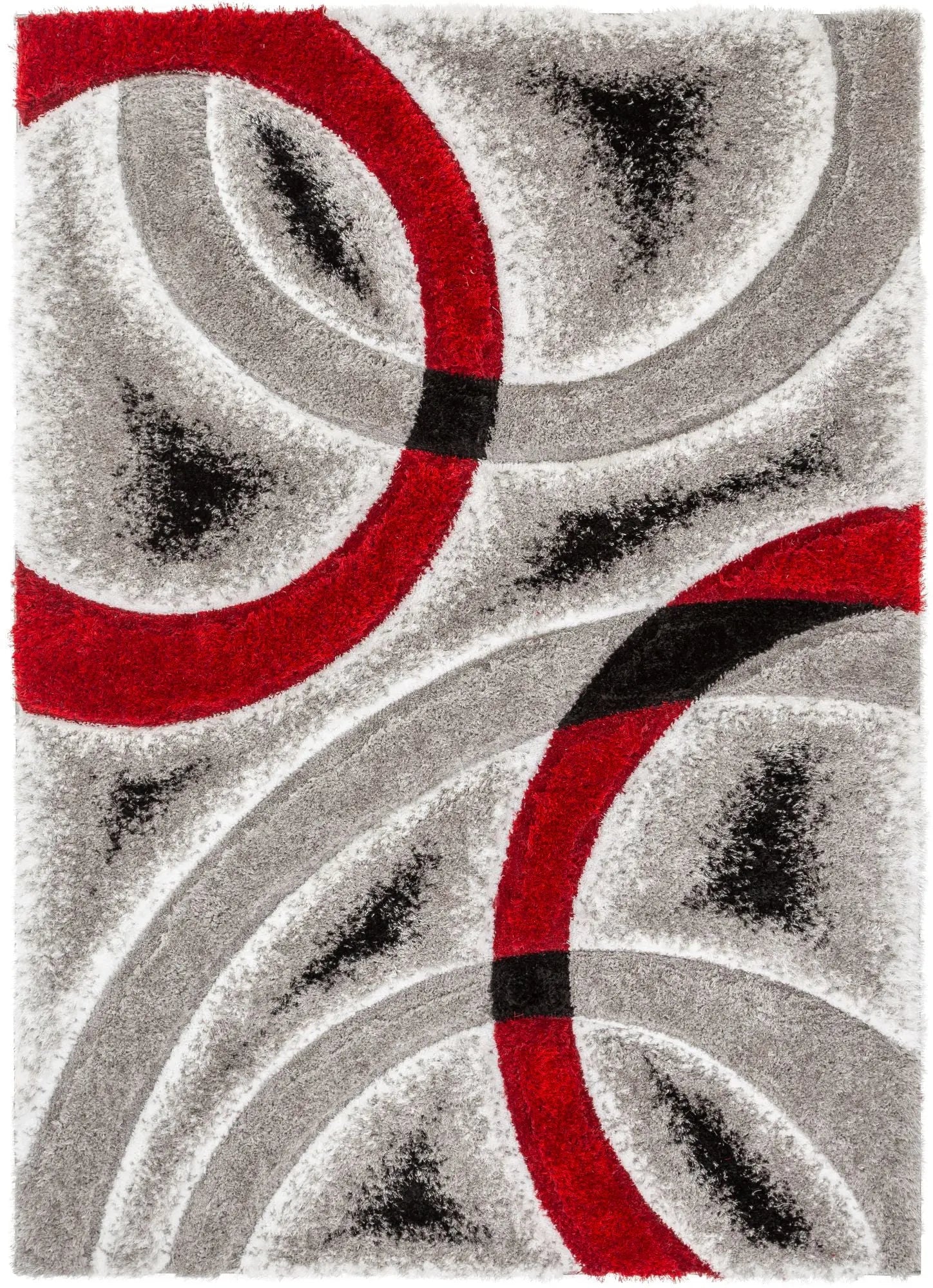Oahu Red Modern Geometric 3D Textured Shag 5'3 x 7'3 Rug、mySite、gigharbornorthrealestate