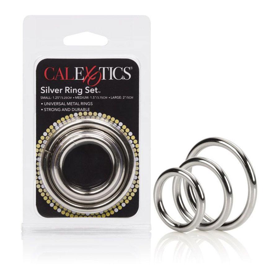 Silver Metal Cock Ring Set 3 Pack by Cal Exotics、mySite、bottomscart