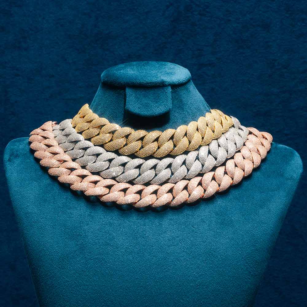 22MM Moissanite 6-Row Miami Cuban Link Chain 14K Gold、mySite、hinf8tx79