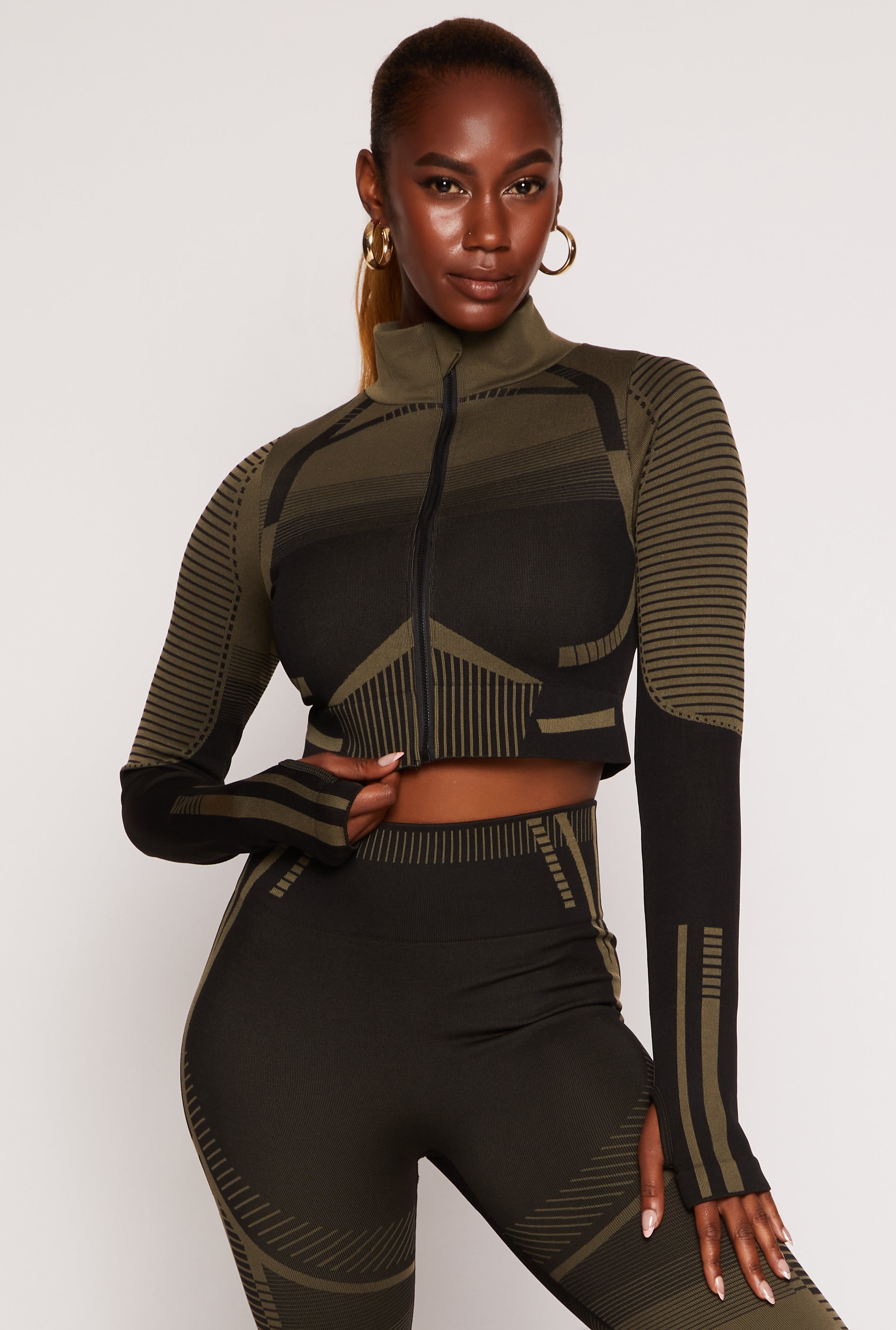 Seamless Zip Front Cropped Track Jacket、mySite、camillekostekn