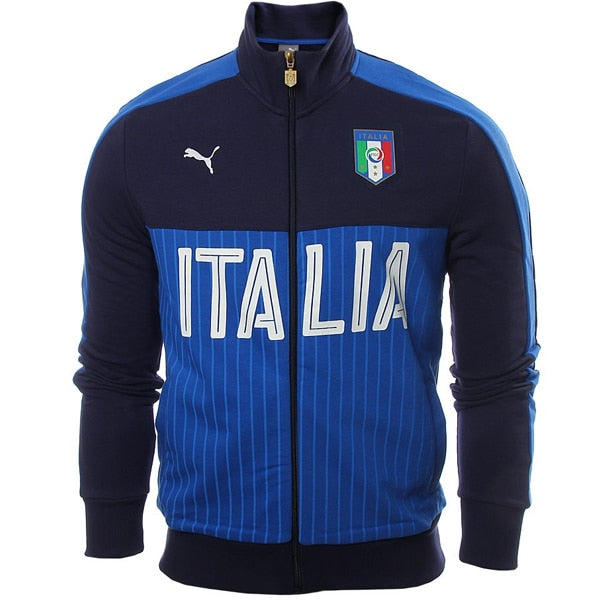 PUMA Men's Italia FIGC Fanwear Track Jacket Peacoat/Team Power Blue、mySite、noshort