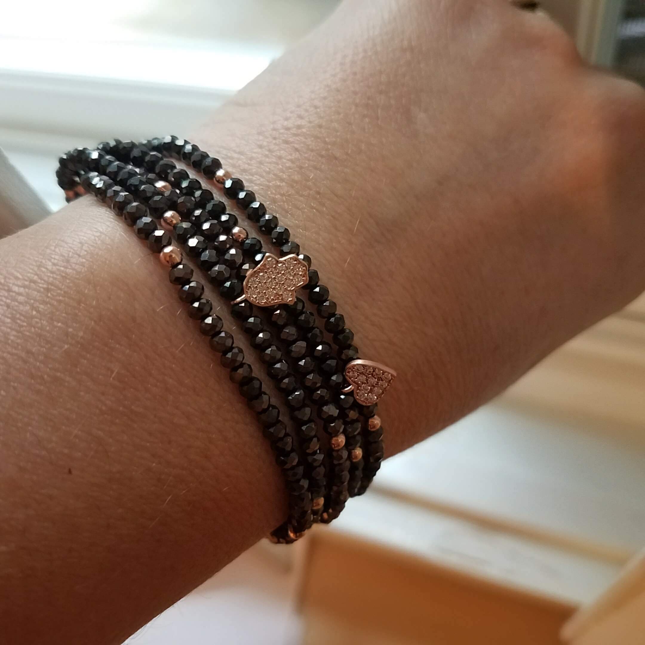 Black Macramé Beaded Hamsa Bracelet、mySite、topwebapps