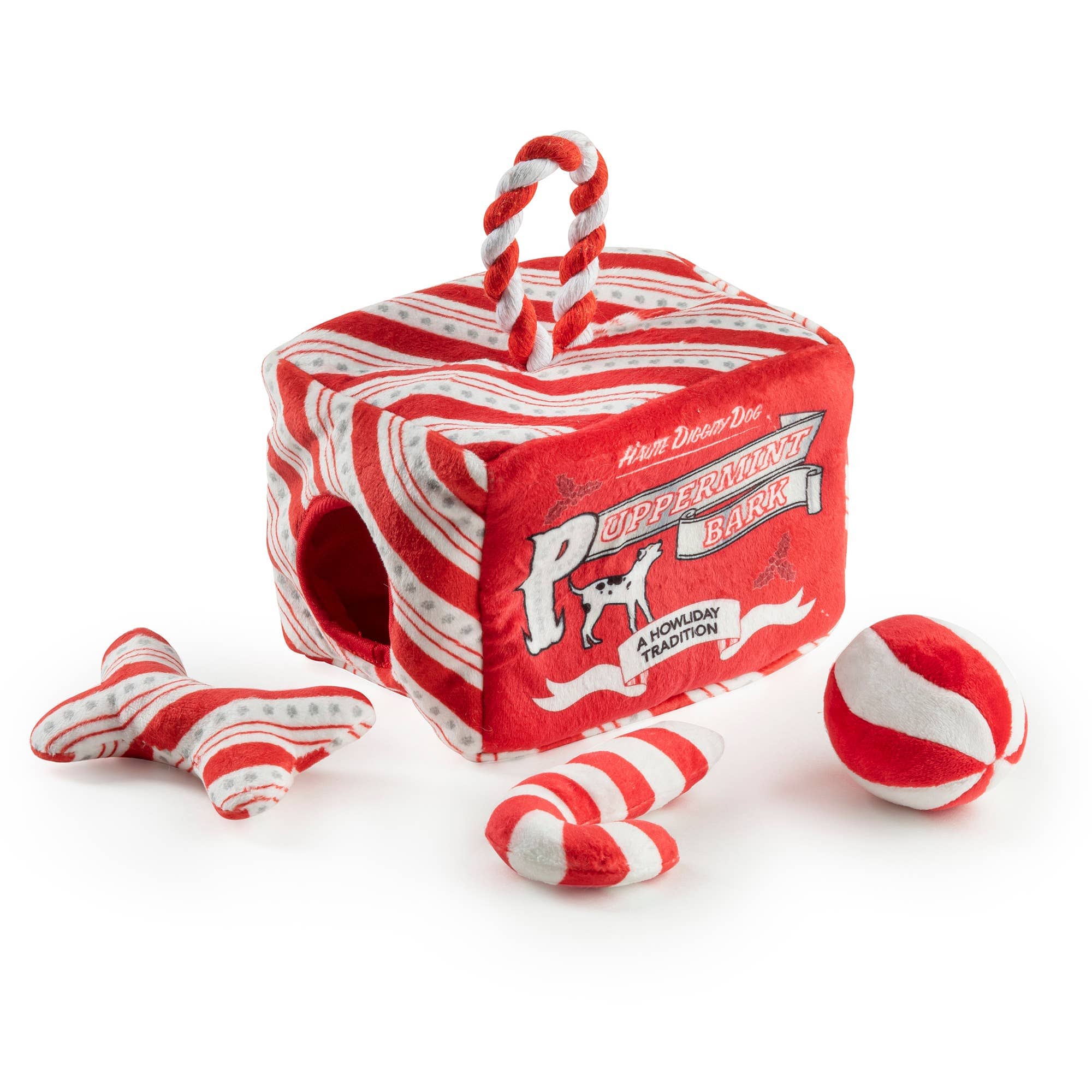 Puppermint Bark Activity House Christmas Dog Toys、mySite、g9winljtr