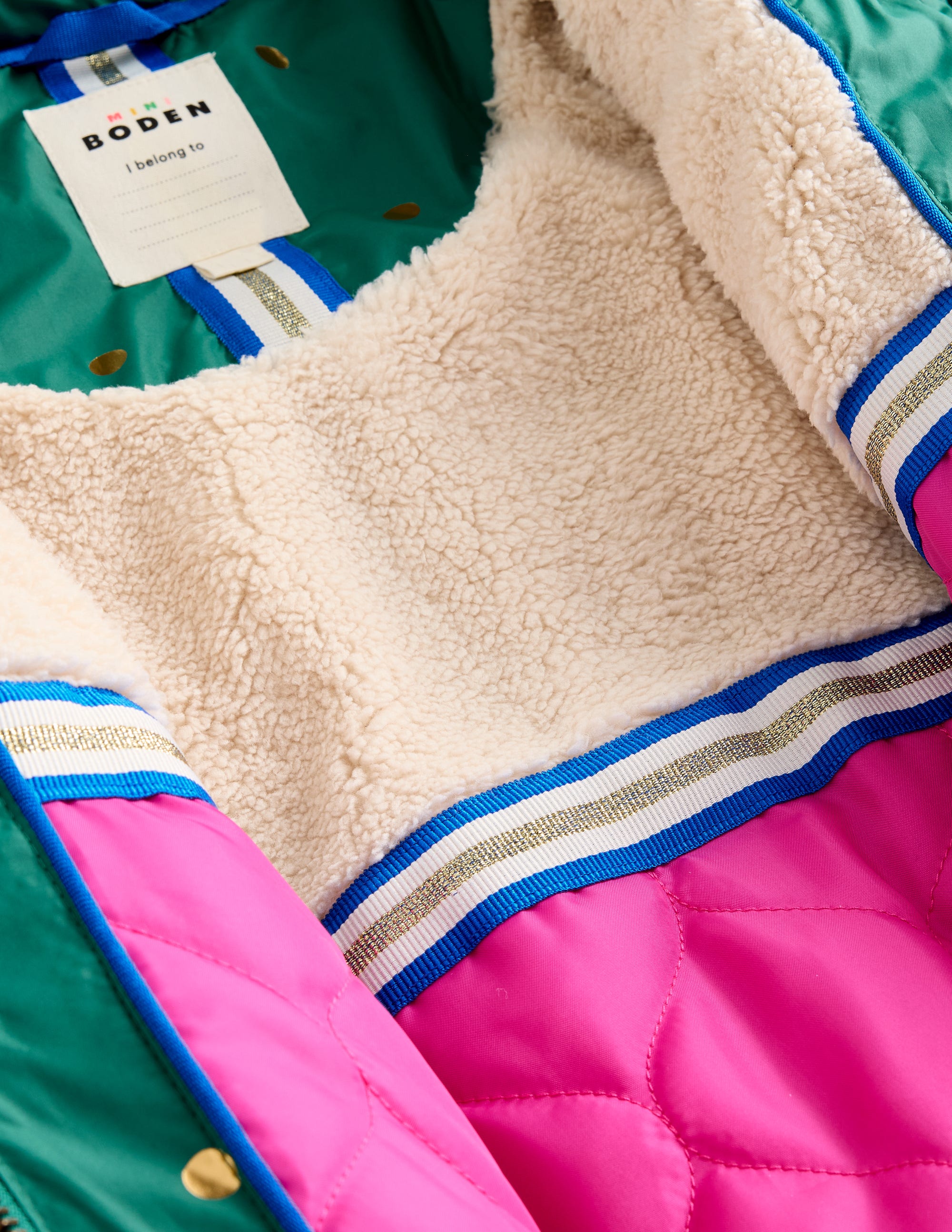  Longline Padded Coat-Jewel Green Gold Foil Confetti、mySite、ashleygrahame