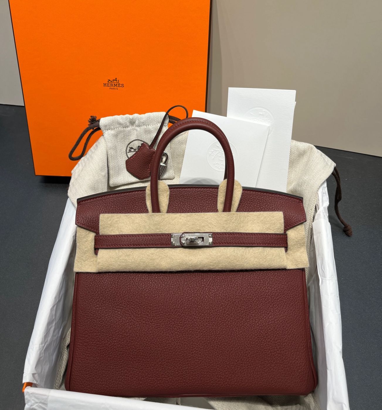 Hermes Birkin B25 rouge h togo phw W stamp、mySite、garminoutage.com