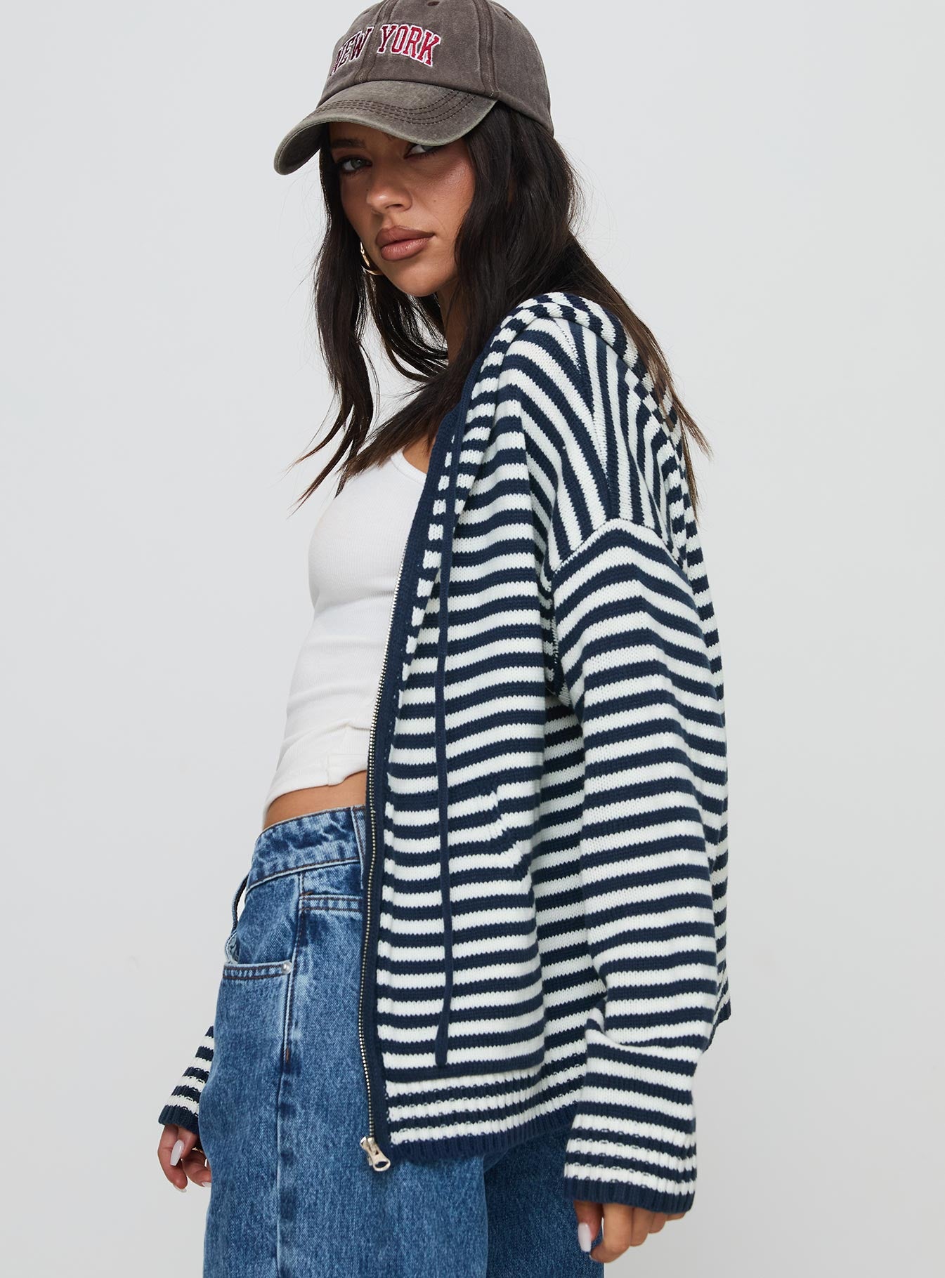 Brienna Zip Jacket Navy、mySite、solidvoid