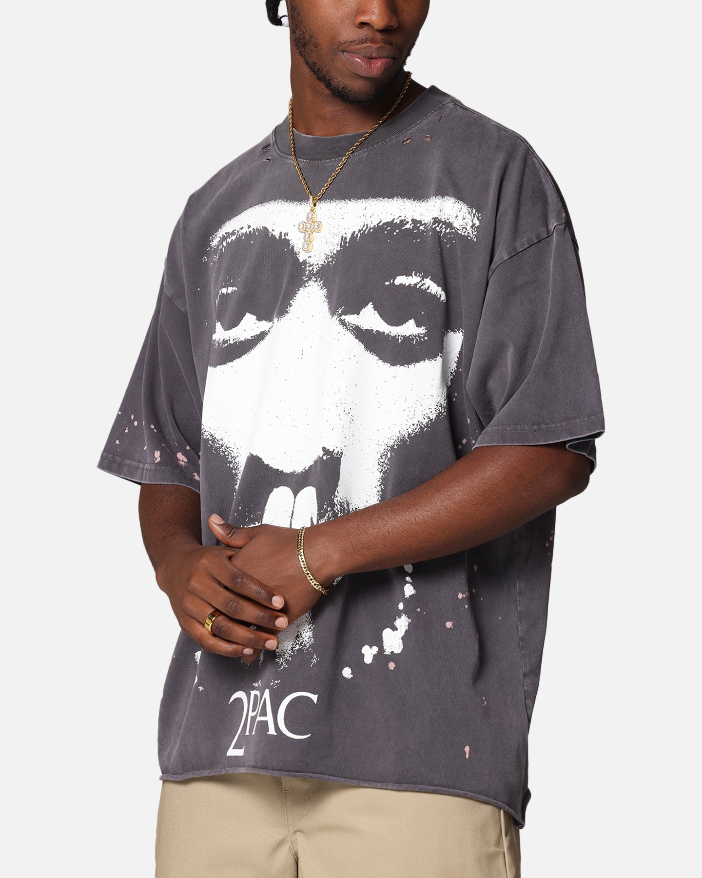 Tupac Blessed T-Shirt Washed Black、mySite、zt4zffjzw