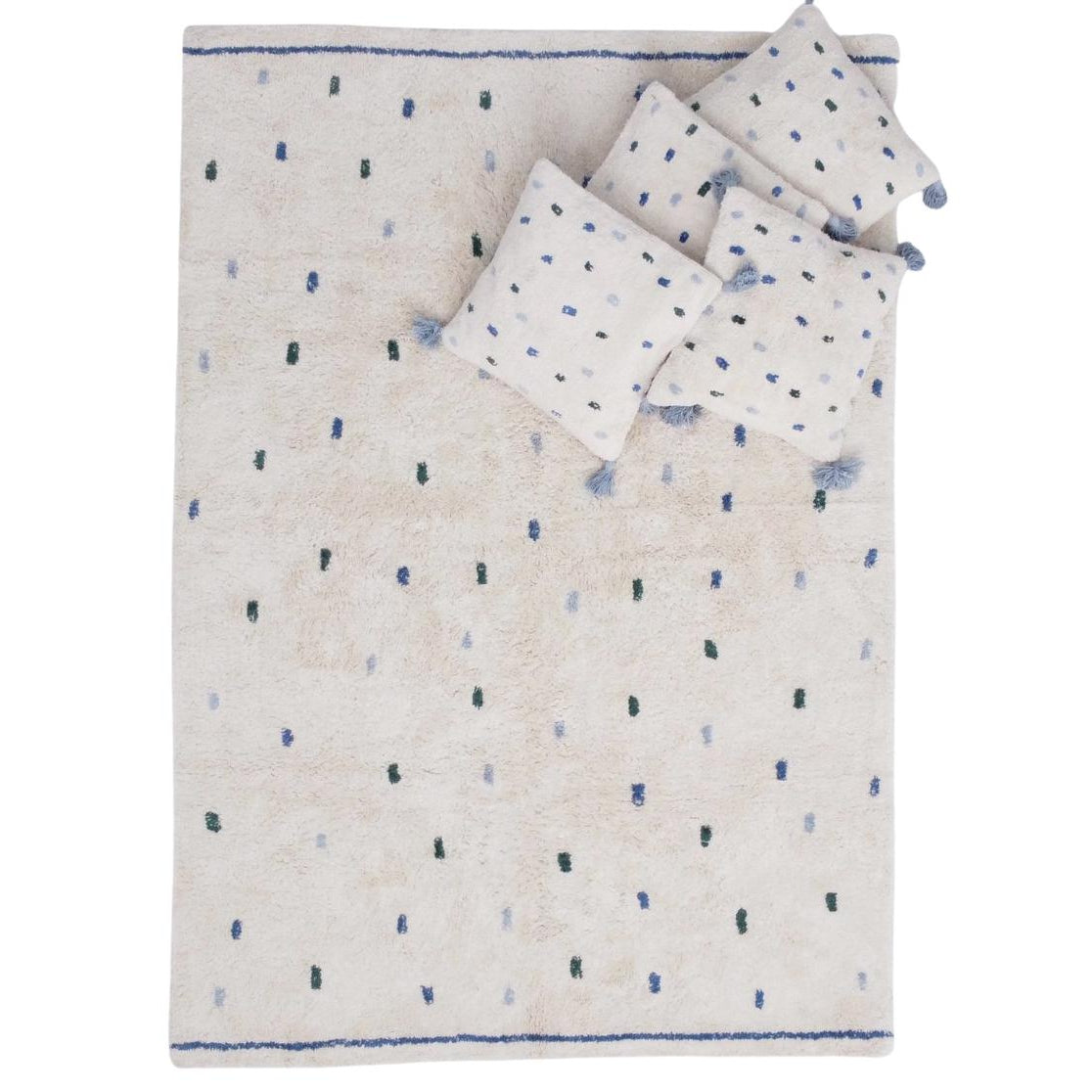 Cotton Berber Going Dotty Blue Washable Area Rug、mySite、gigharbornorthrealestate