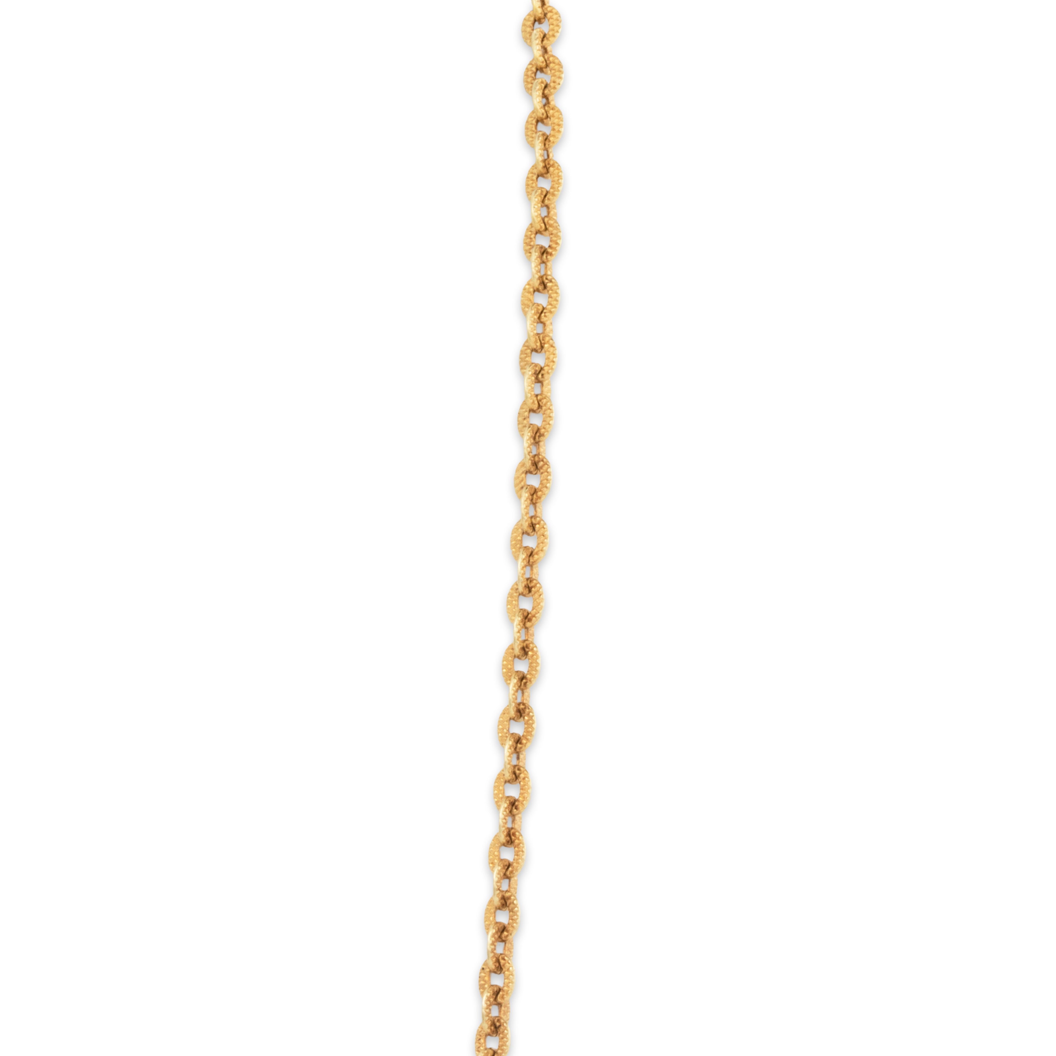 Vintage Long Italian 14k Yellow Gold Textured Links Necklace 26、mySite、hinf8tx79